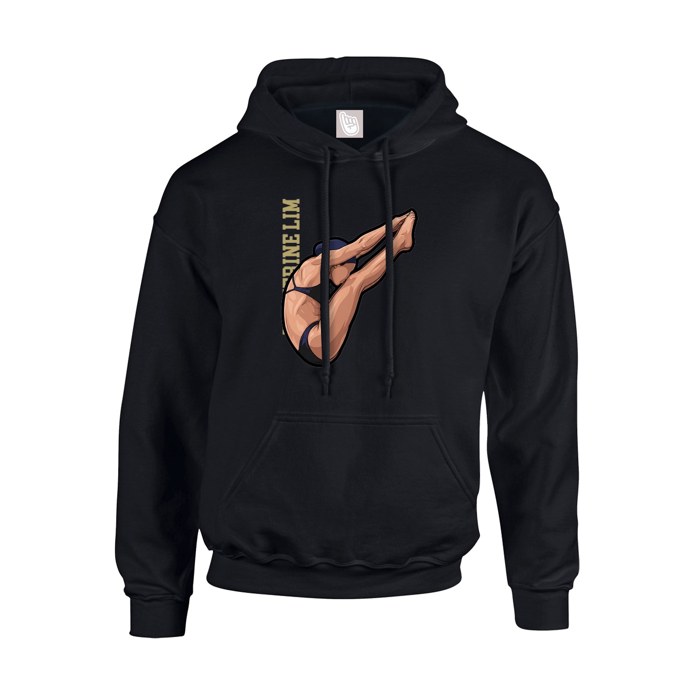 Youth Hoodie — Name Vertical in Black