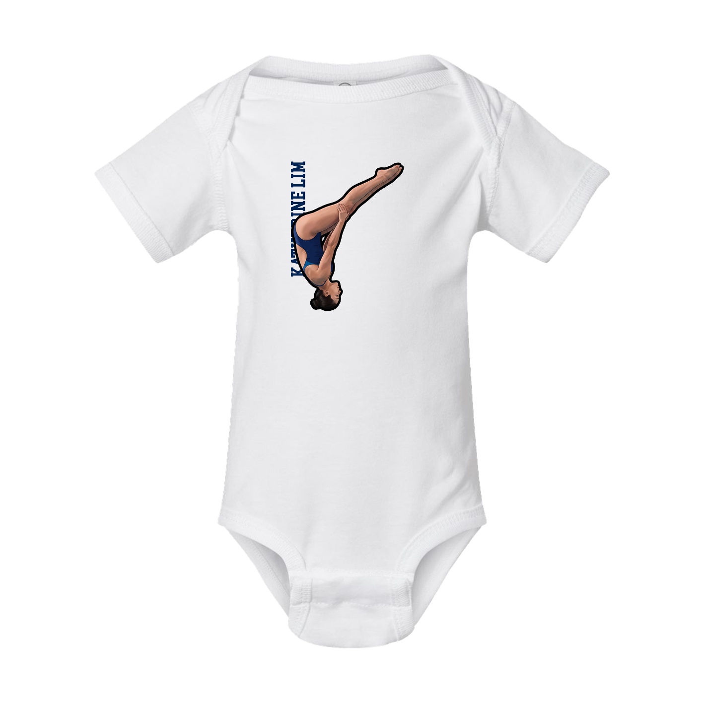 Baby Onesie — Name Vertical in White