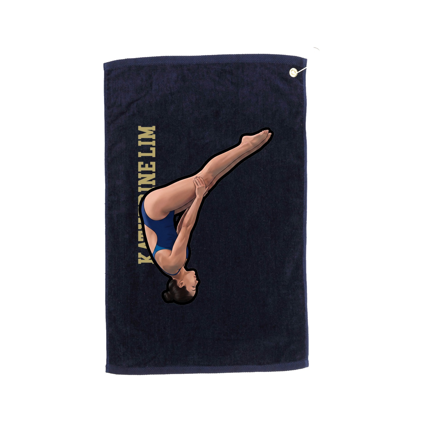 Golf Towel — Name Vertical in Navy