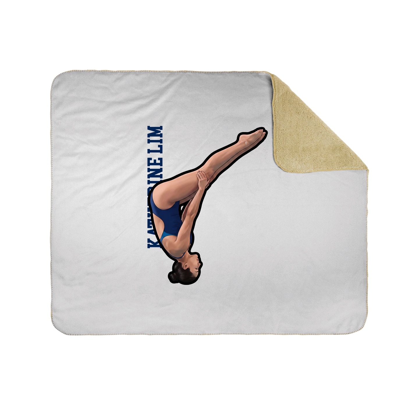 Throw Blanket — Name Vertical in White