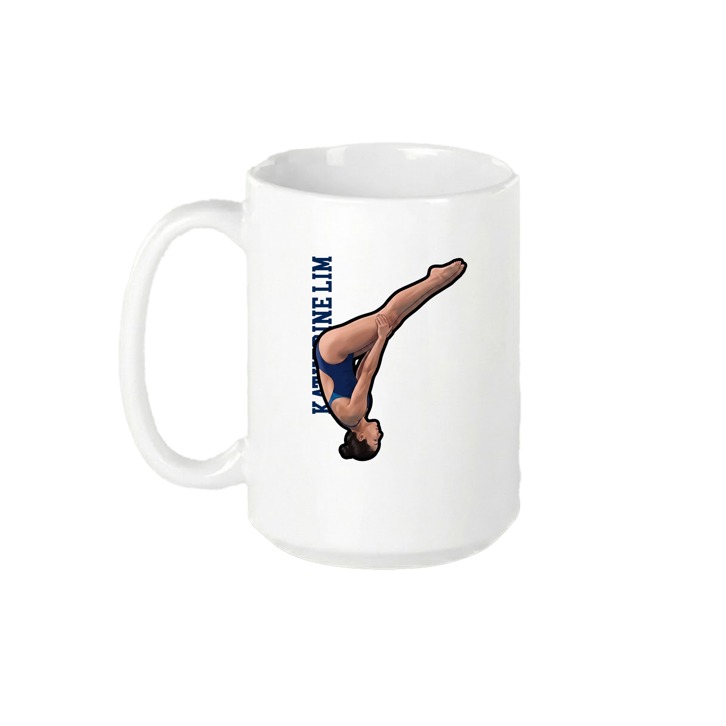 15oz Coffee Mug — Name Vertical in White