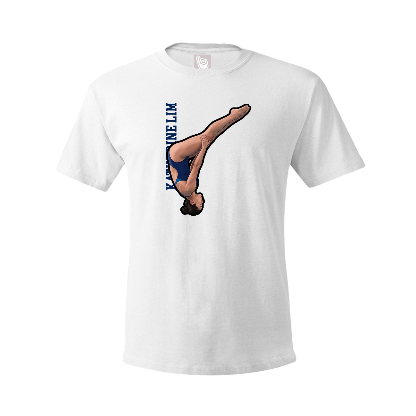 Tee — Name Vertical in White