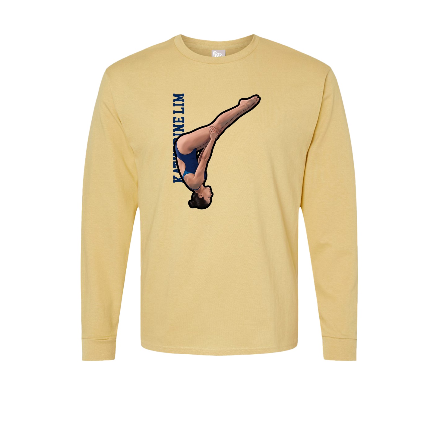 Long Sleeve Tee — Name Vertical in Vegas Gold