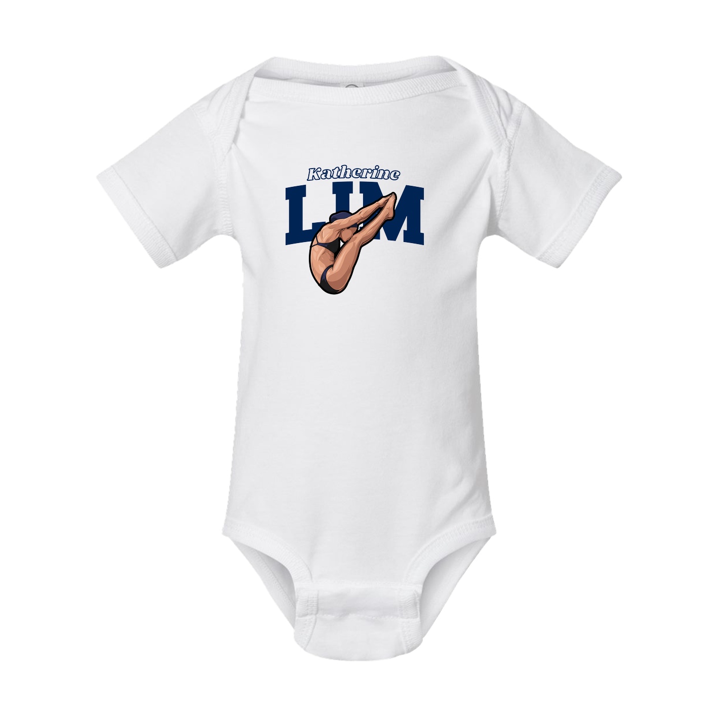 Baby Onesie — Name Arch in White