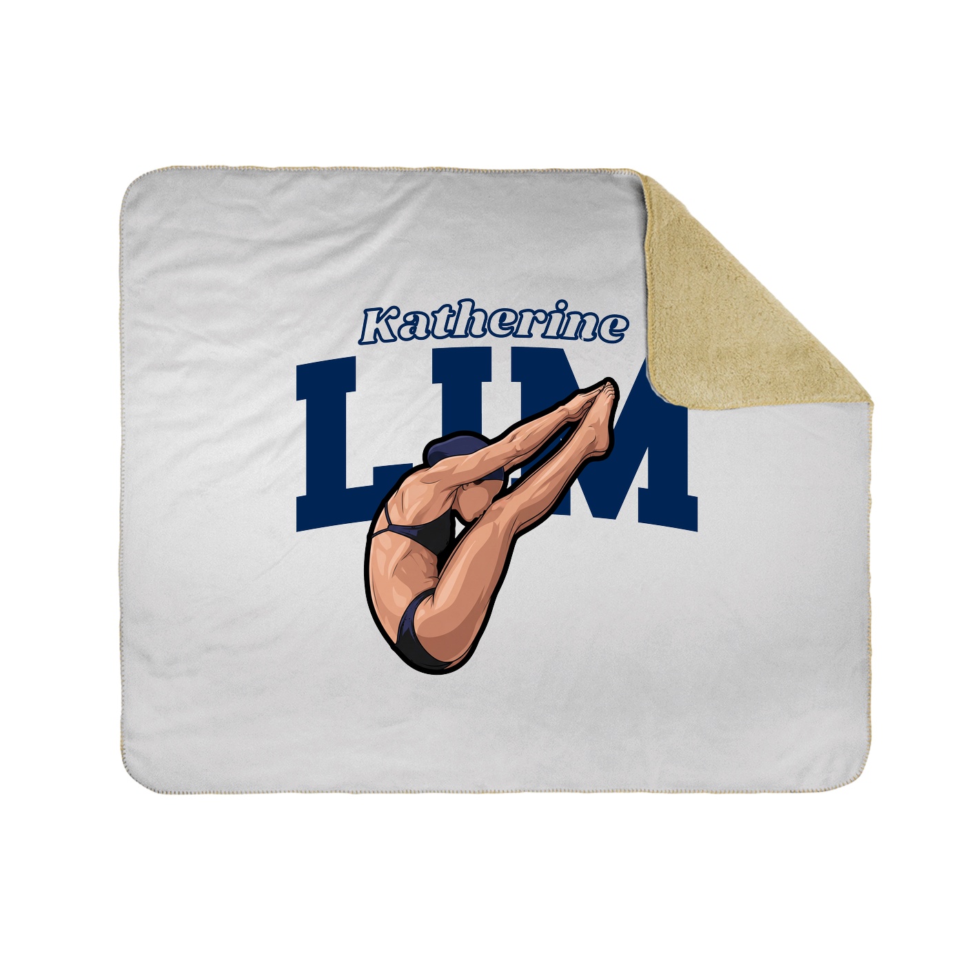 Throw Blanket — Name Arch in White