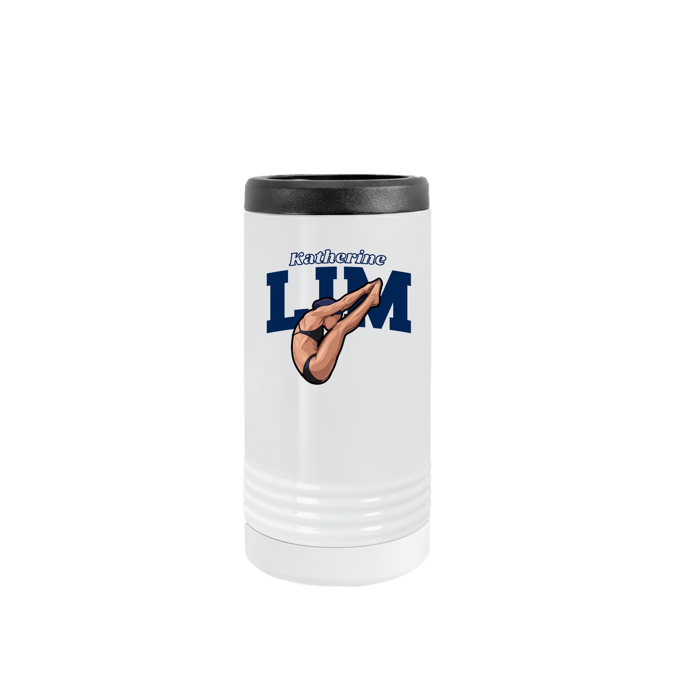 Slim Beverage Holder — Name Arch in White