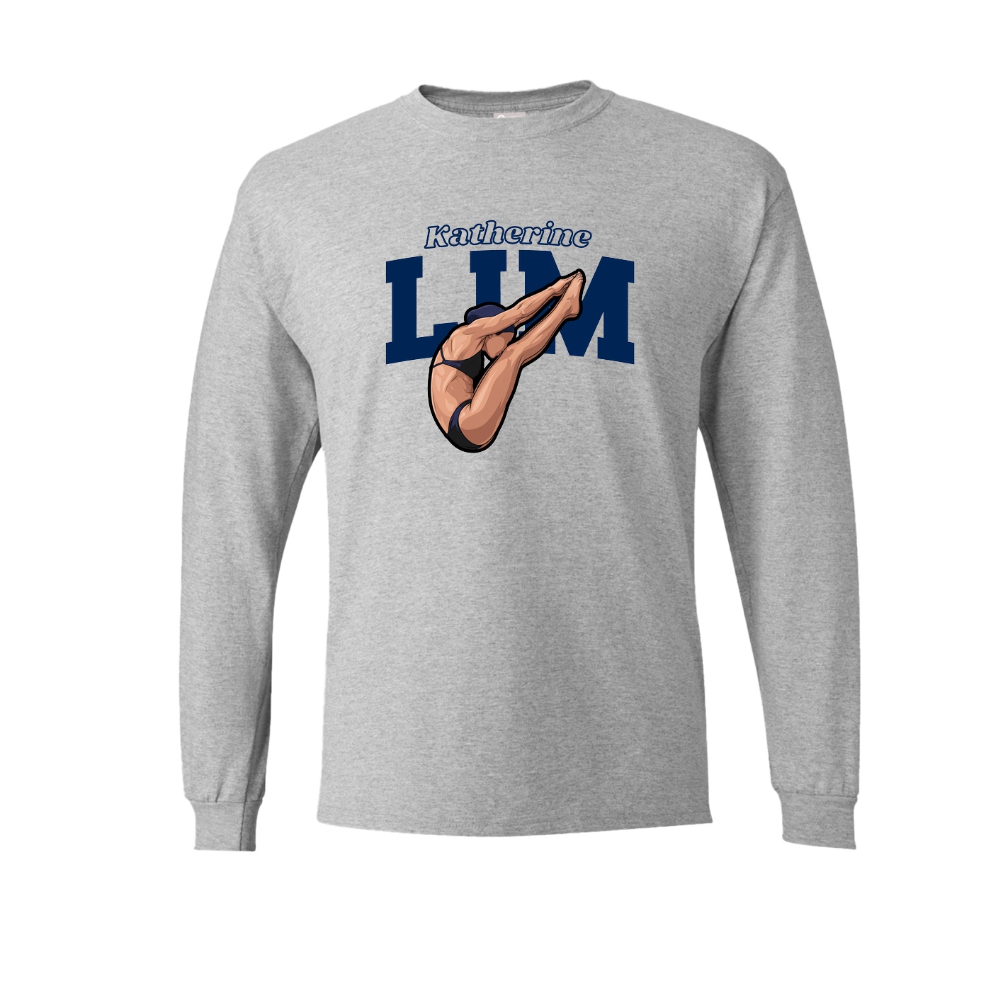 Long Sleeve Tee — Name Arch in Grey