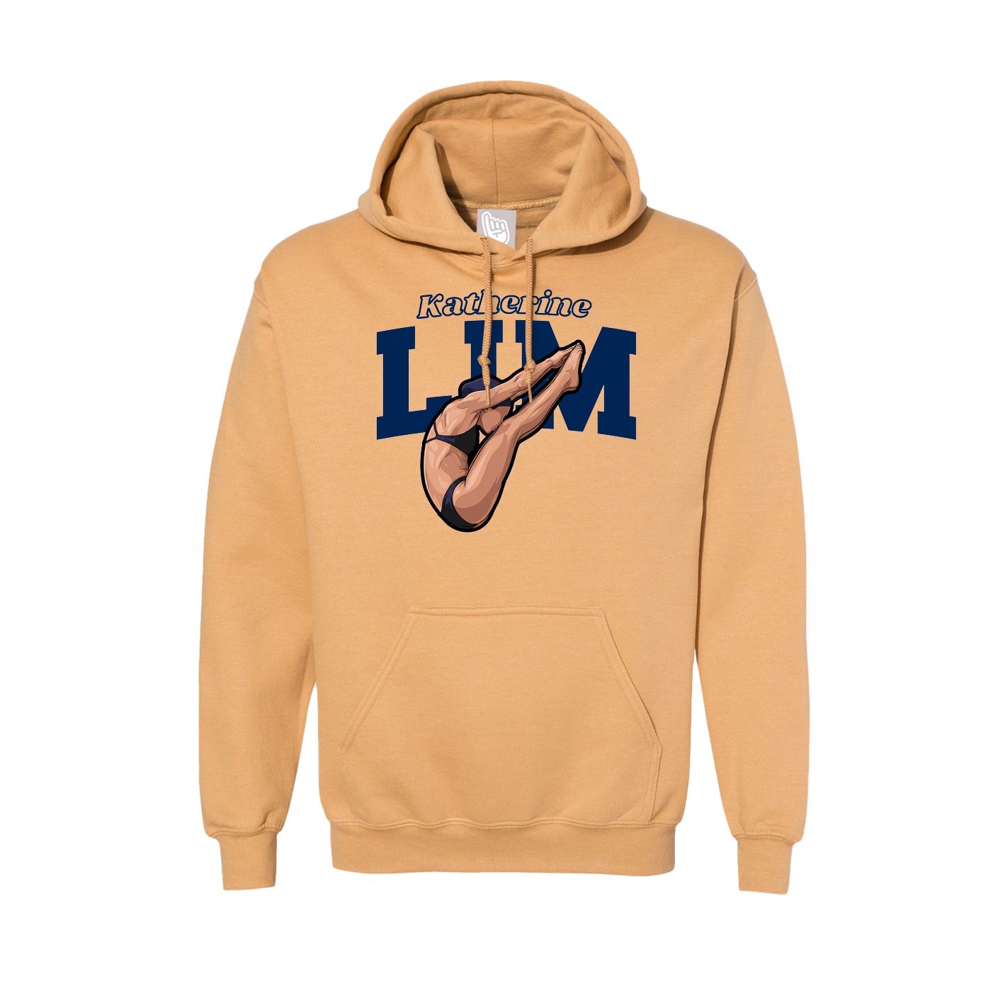 Hoodie — Name Arch in Vegas Gold