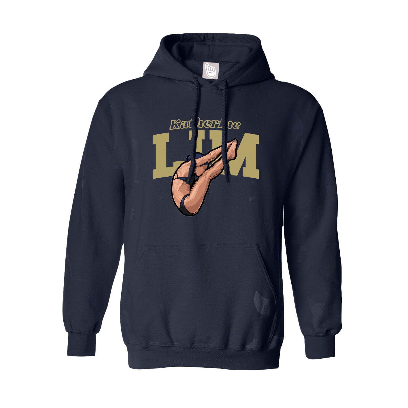 Youth Hoodie — Name Arch in Navy