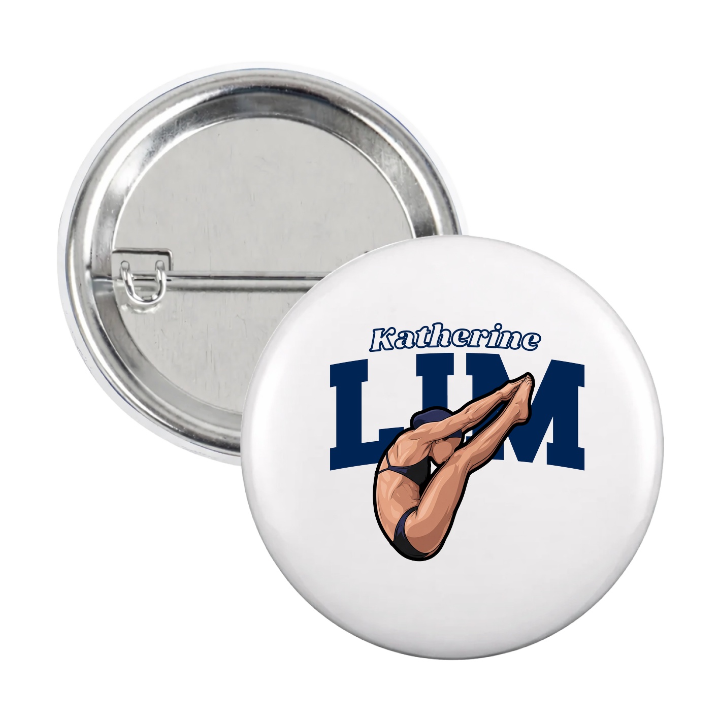Game Day Button — Name Arch in White