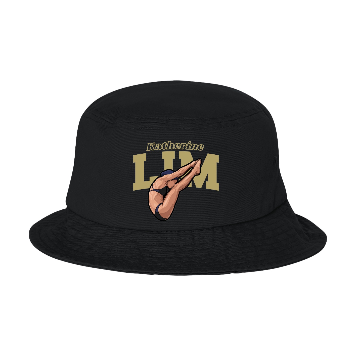 Bucket Cap — Name Arch in Black