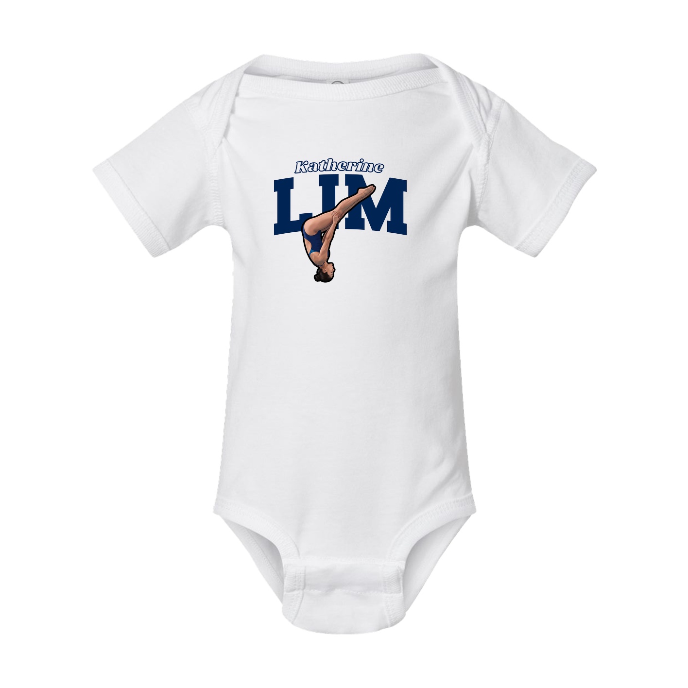 Baby Onesie — Name Arch in White