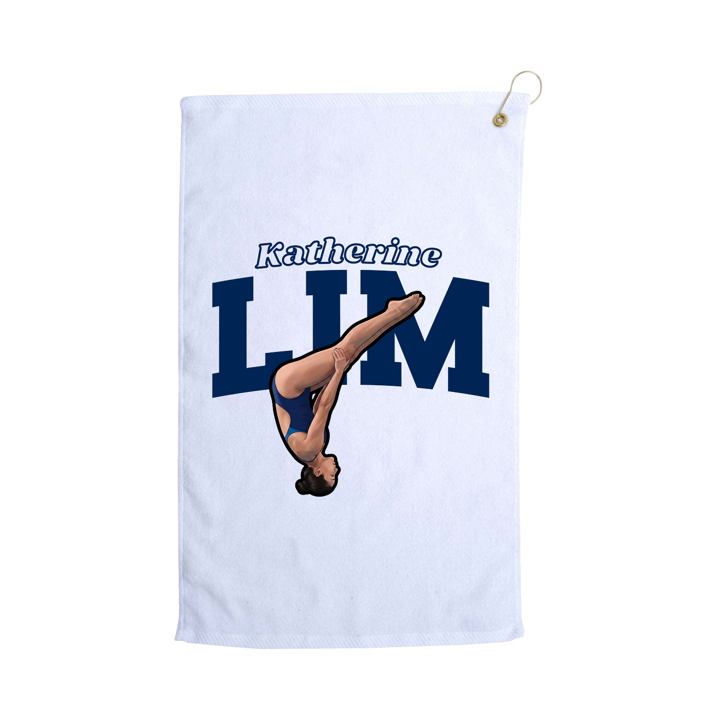 Golf Towel — Name Arch in White