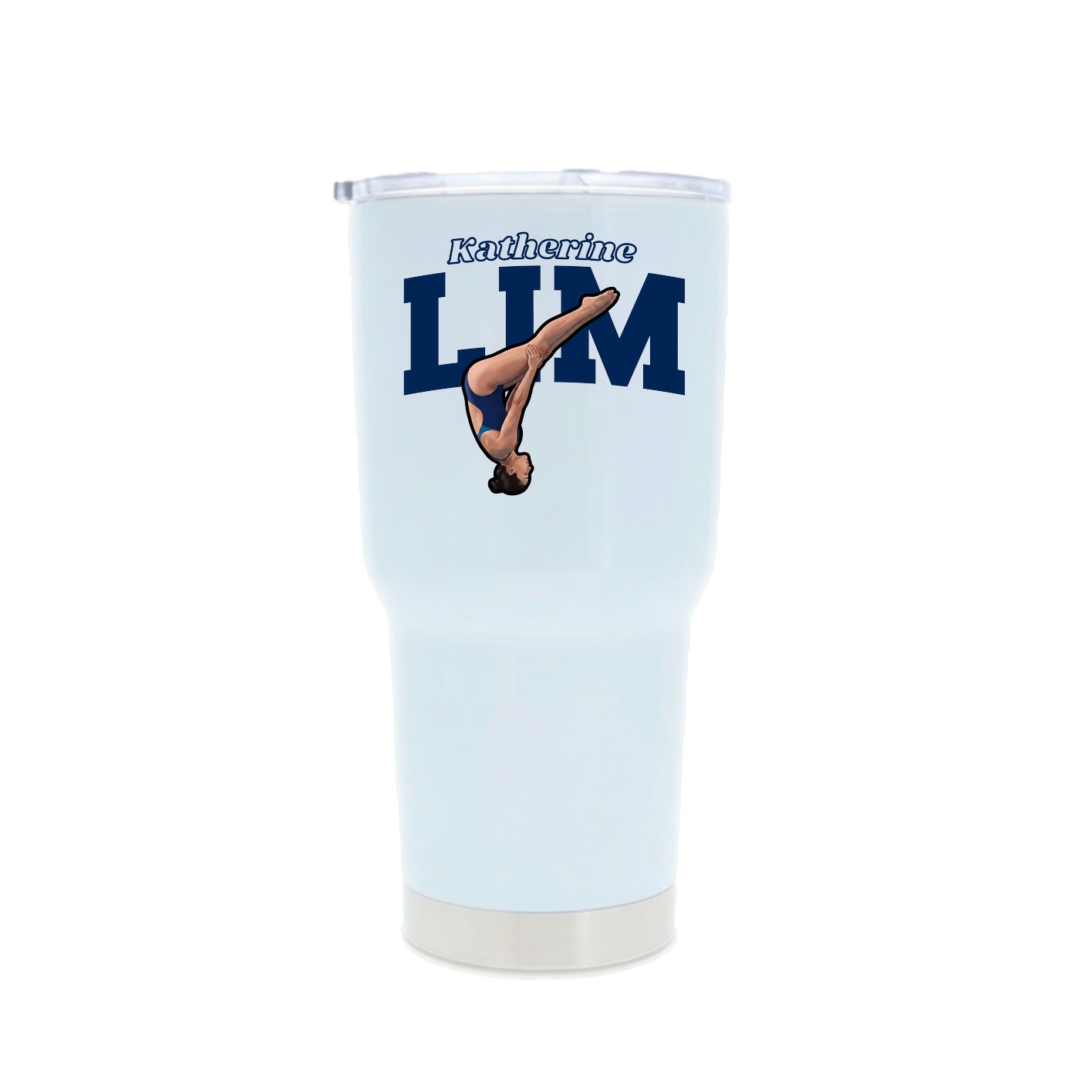 30oz Stainless Steel Tumbler — Name Arch in White