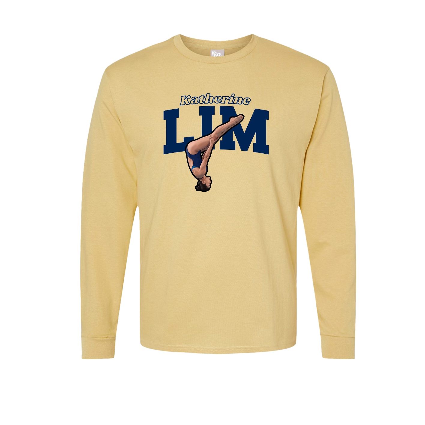 Long Sleeve Tee — Name Arch in Vegas Gold
