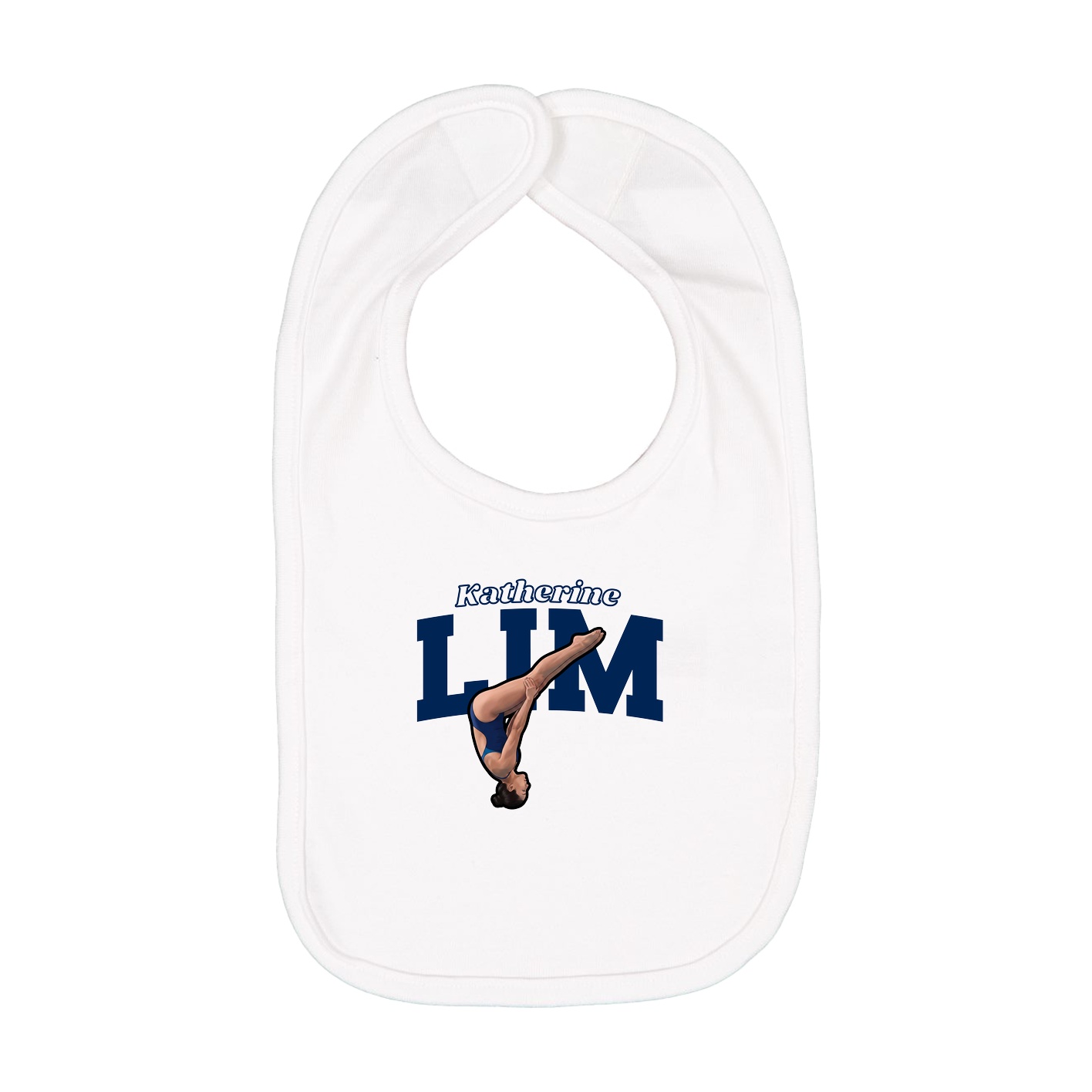 Infant Bib — Name Arch in White