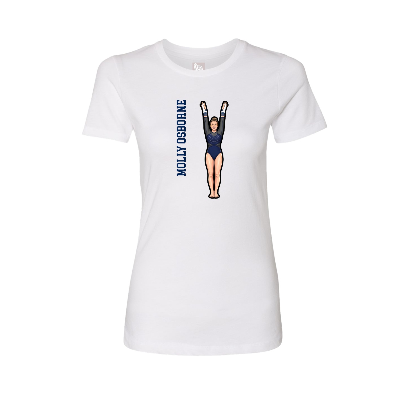 Womens Tee — Name Vertical in White