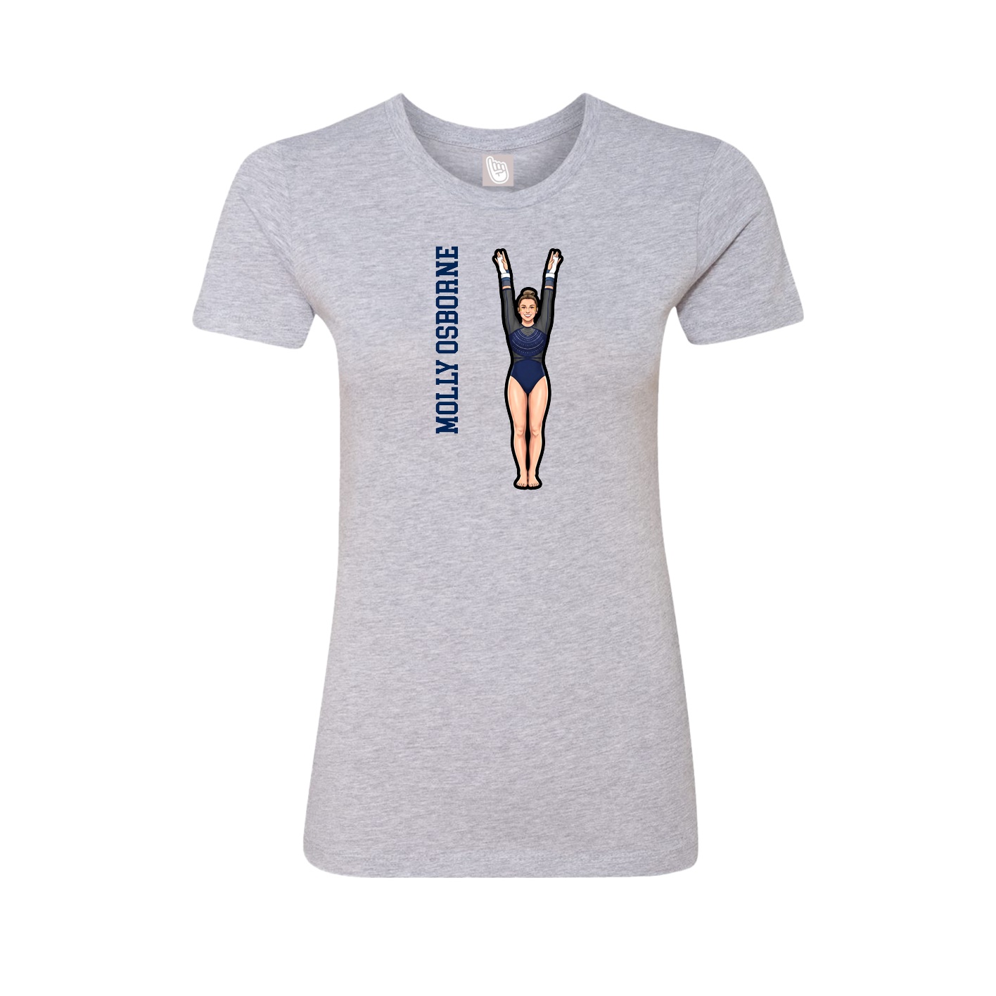 Womens Tee — Name Vertical in Grey