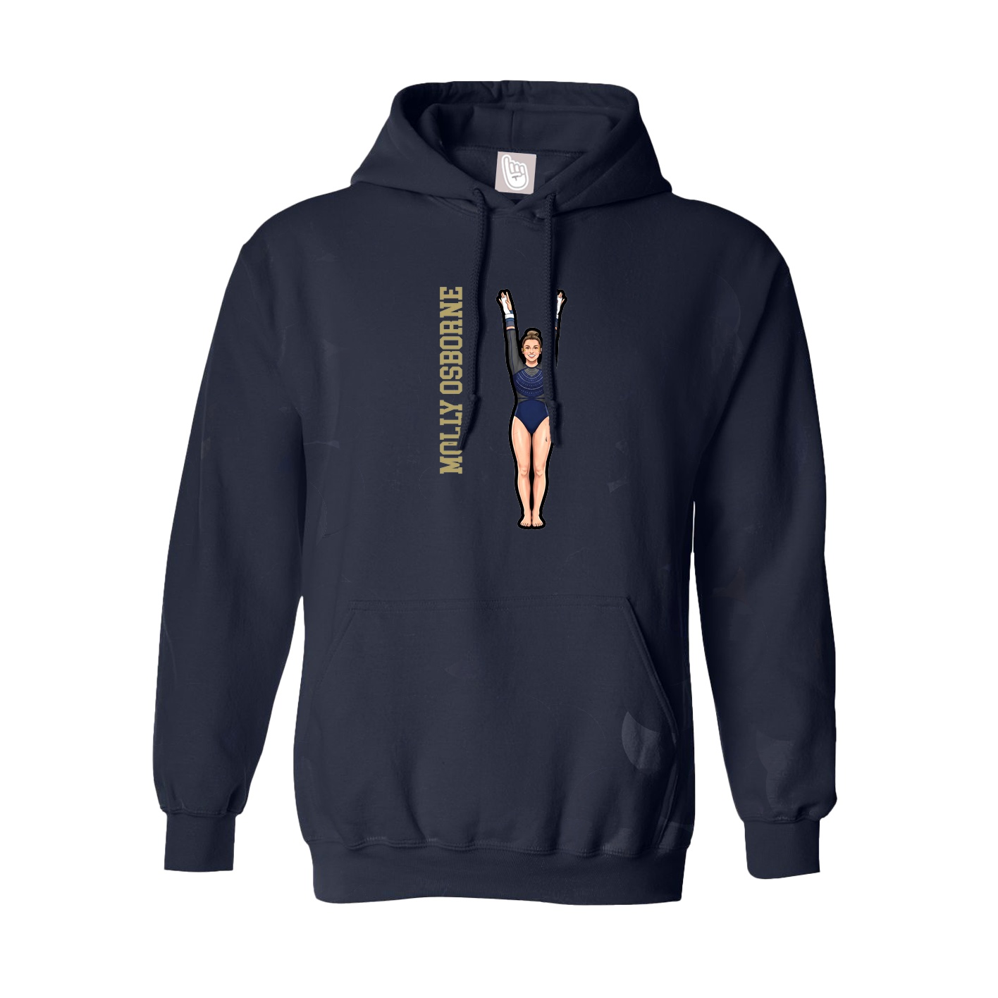 Youth Hoodie — Name Vertical in Navy