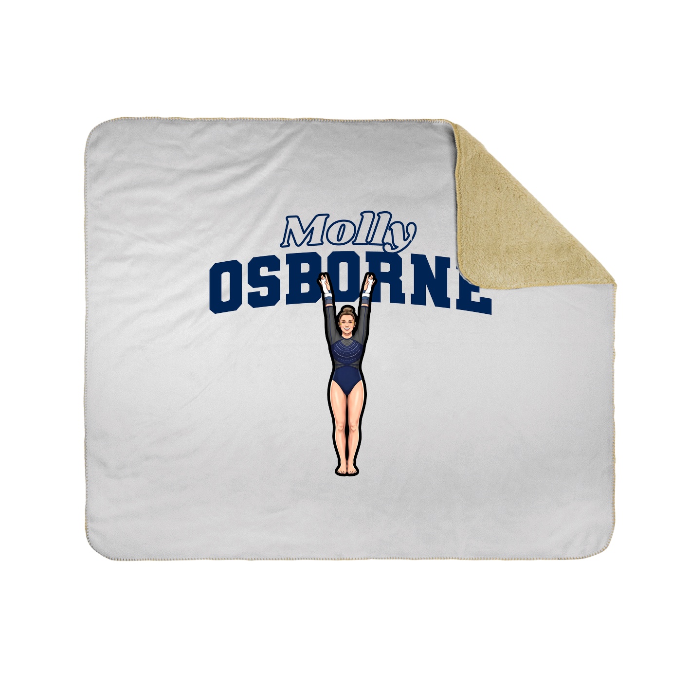 Throw Blanket — Name Arch in White