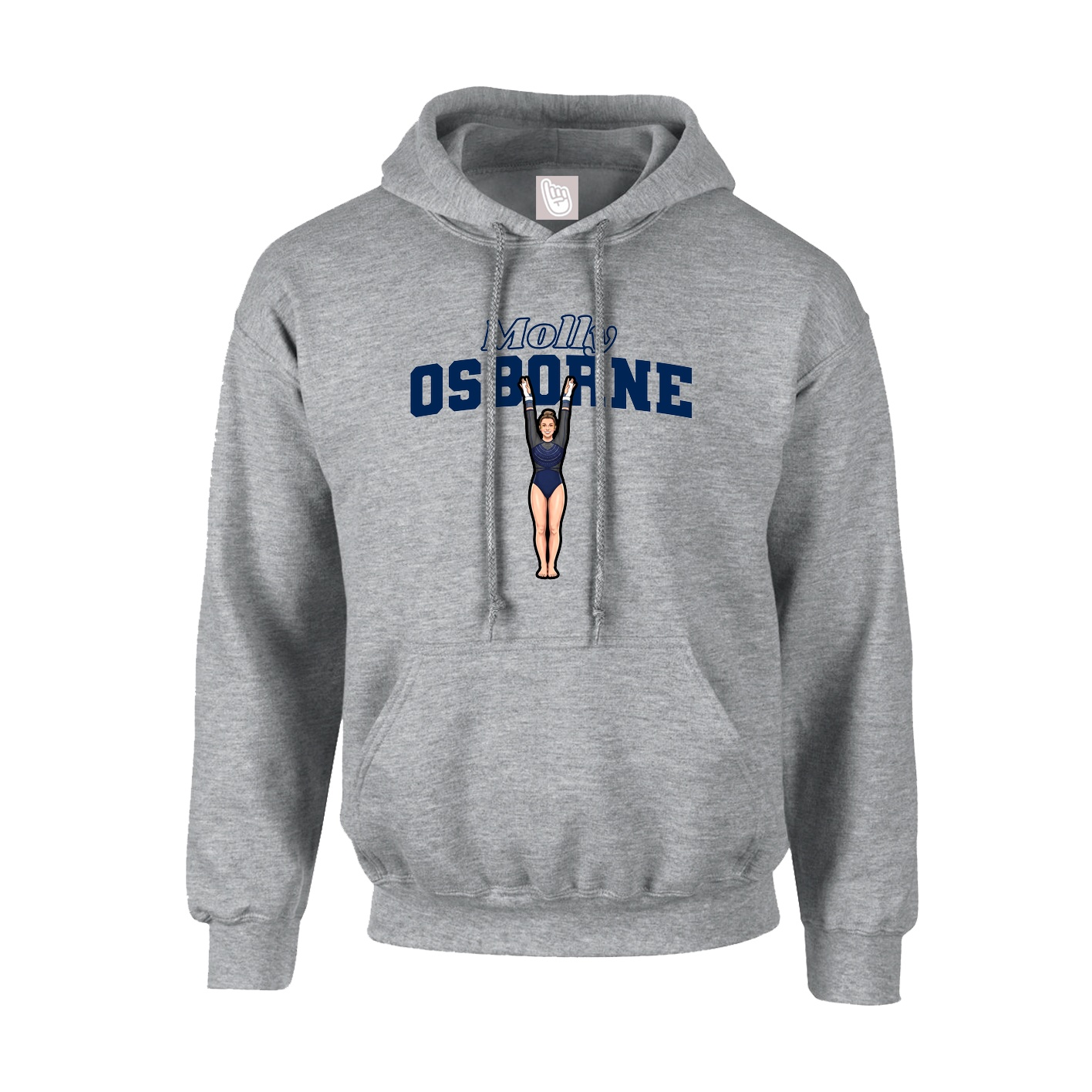 Hoodie — Name Arch in Grey