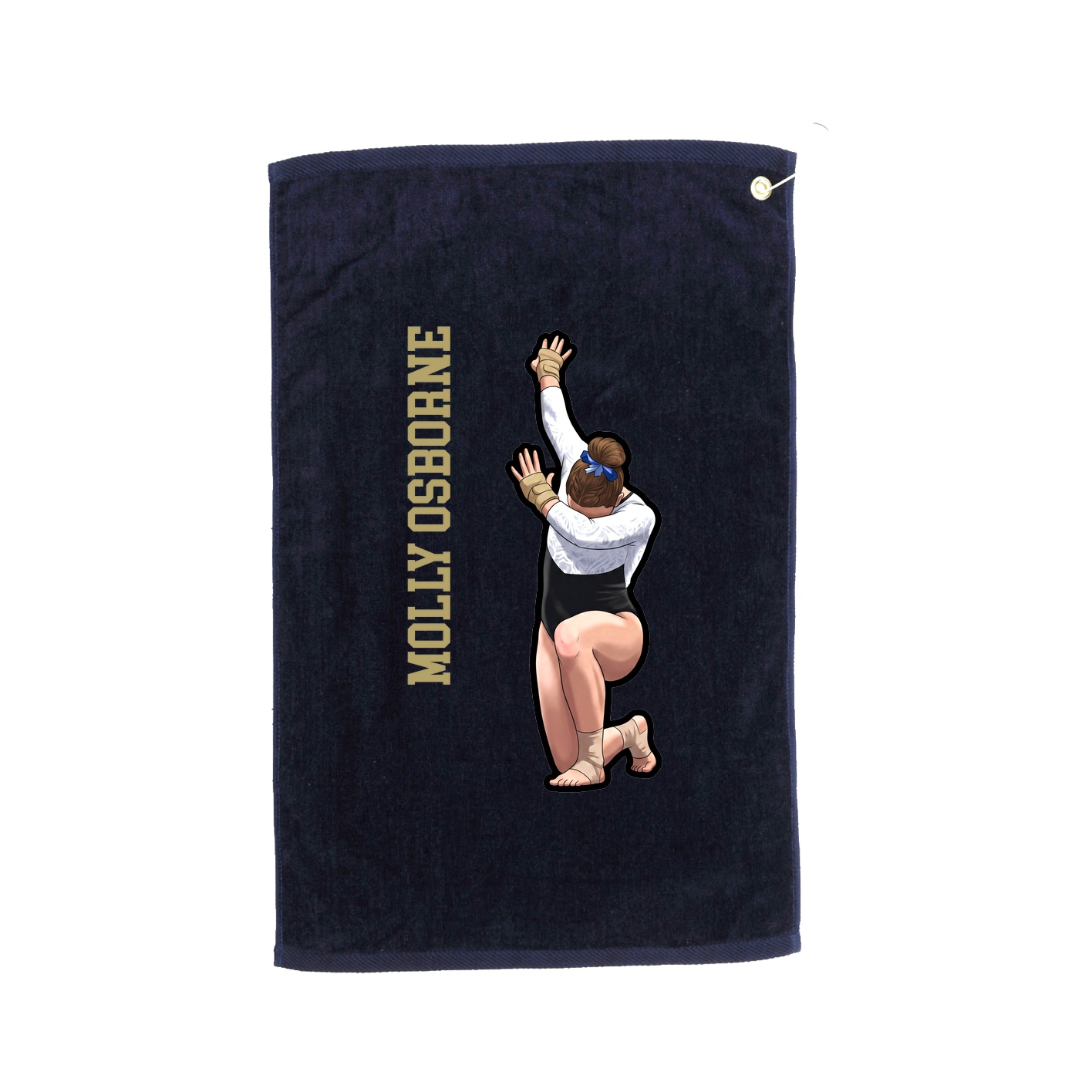 Golf Towel — Name Vertical in Navy