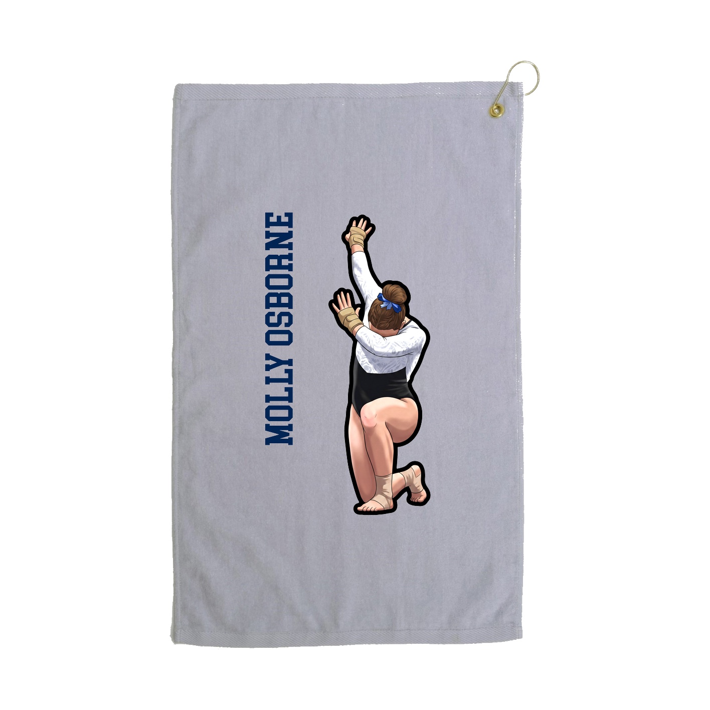 Golf Towel — Name Vertical in Grey
