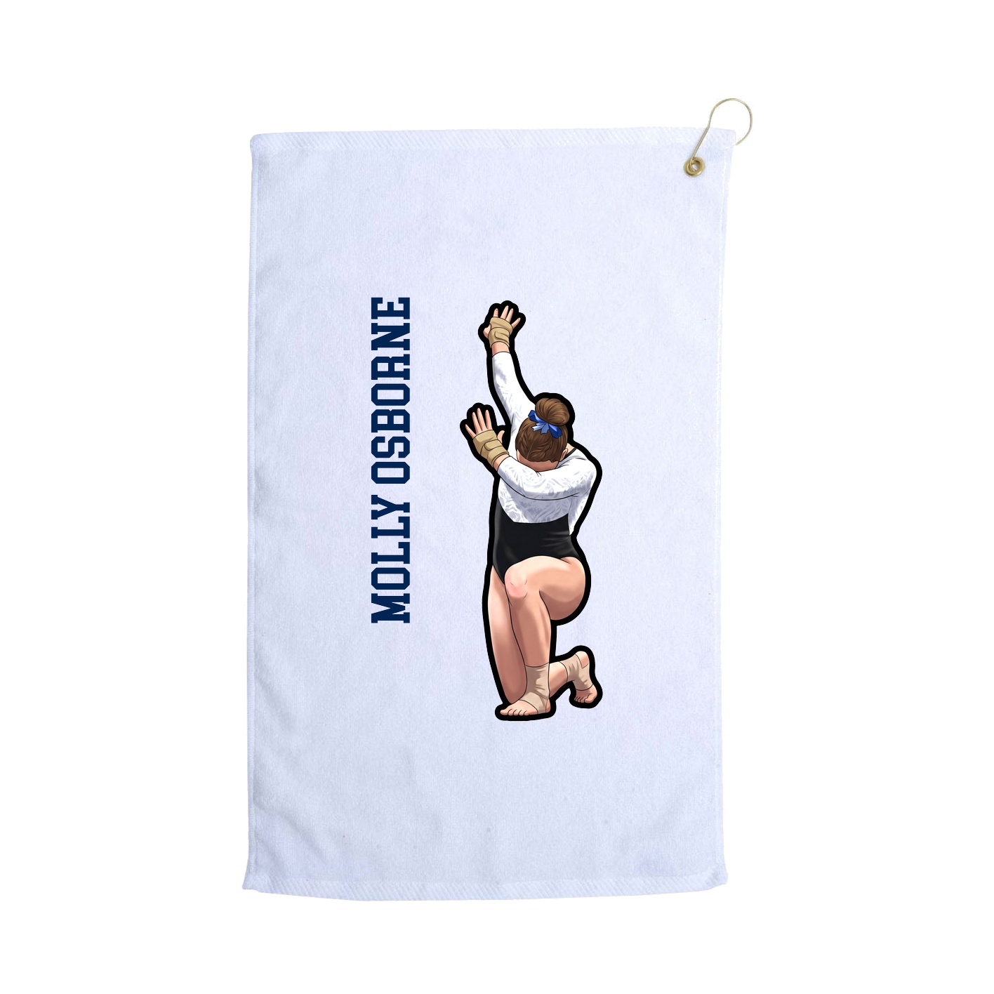 Golf Towel — Name Vertical in White