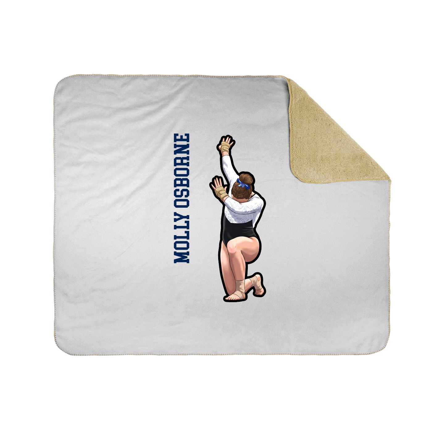 Throw Blanket — Name Vertical in White