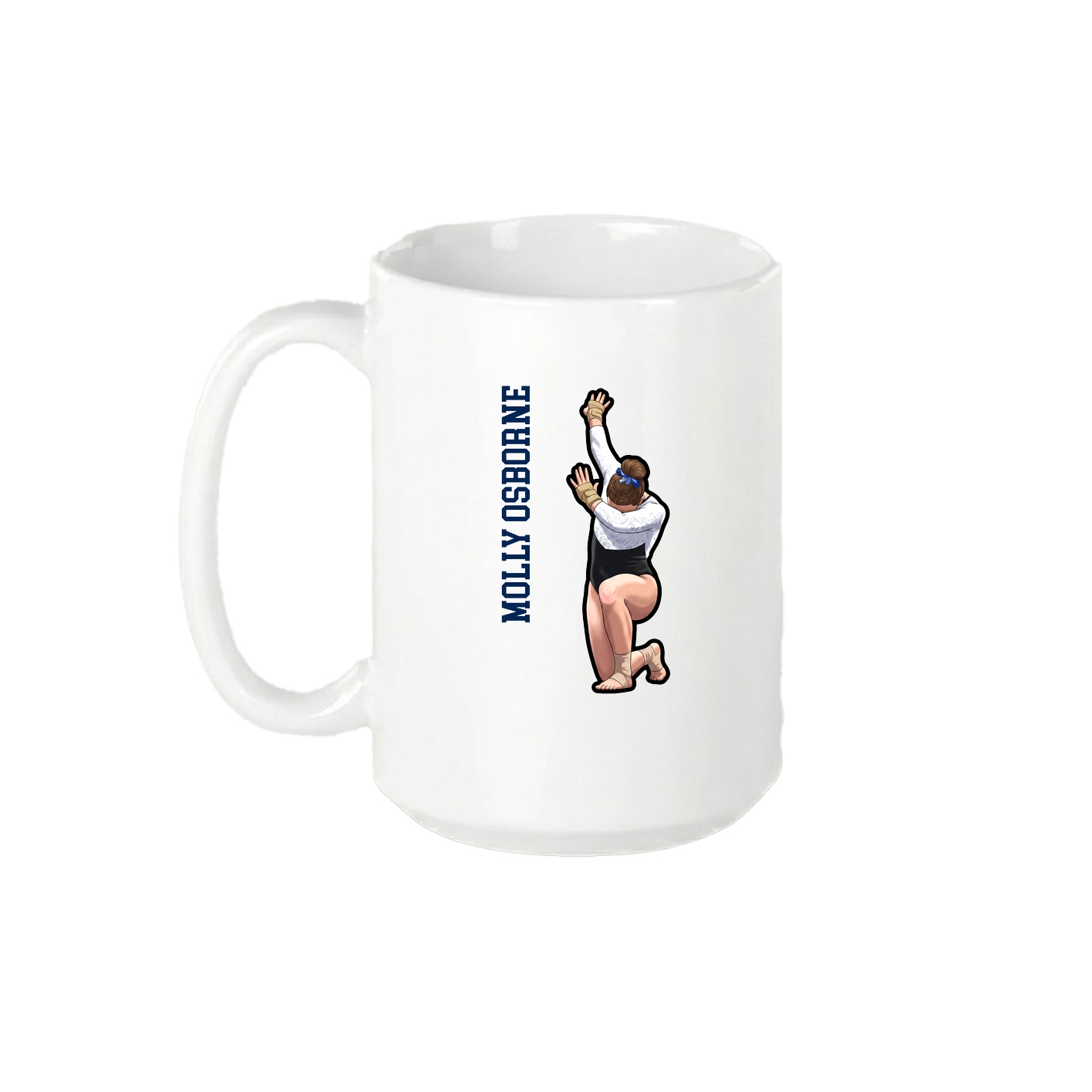 15oz Coffee Mug — Name Vertical in White