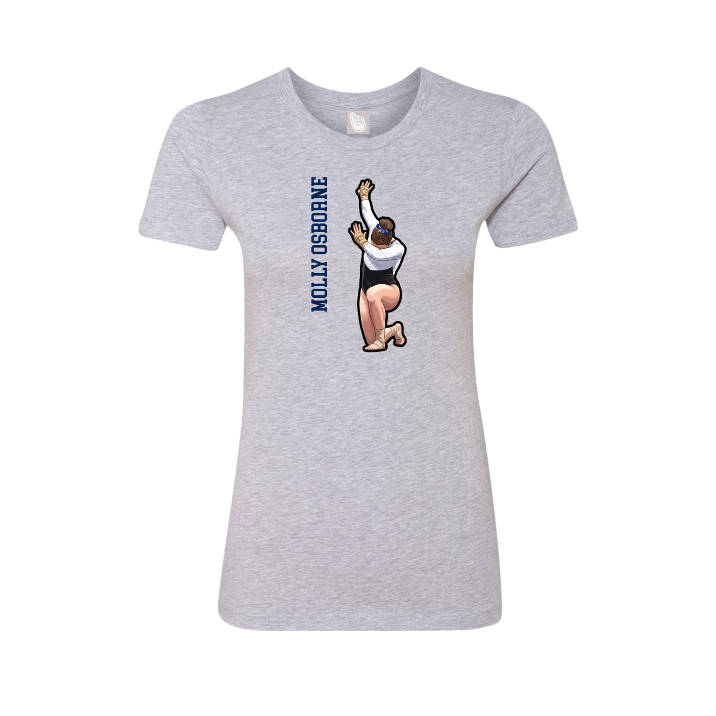 Womens Tee — Name Vertical in Grey