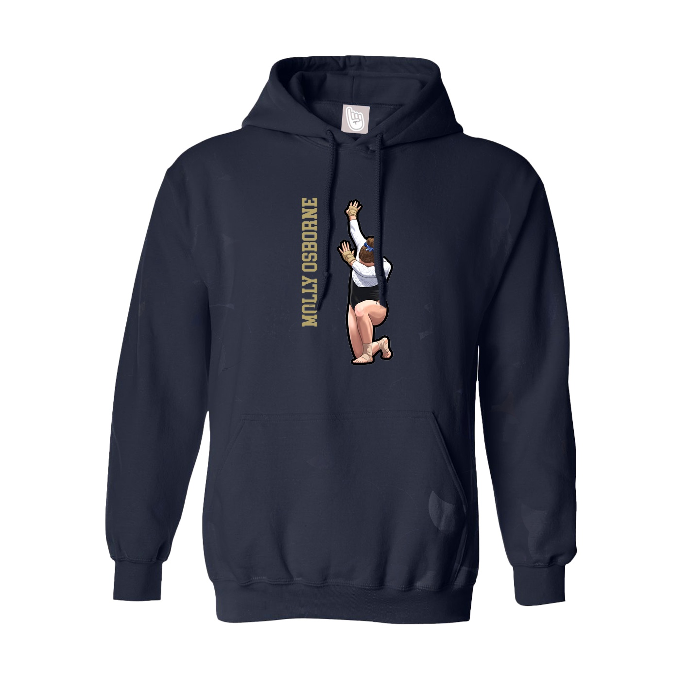 Hoodie — Name Vertical in Navy