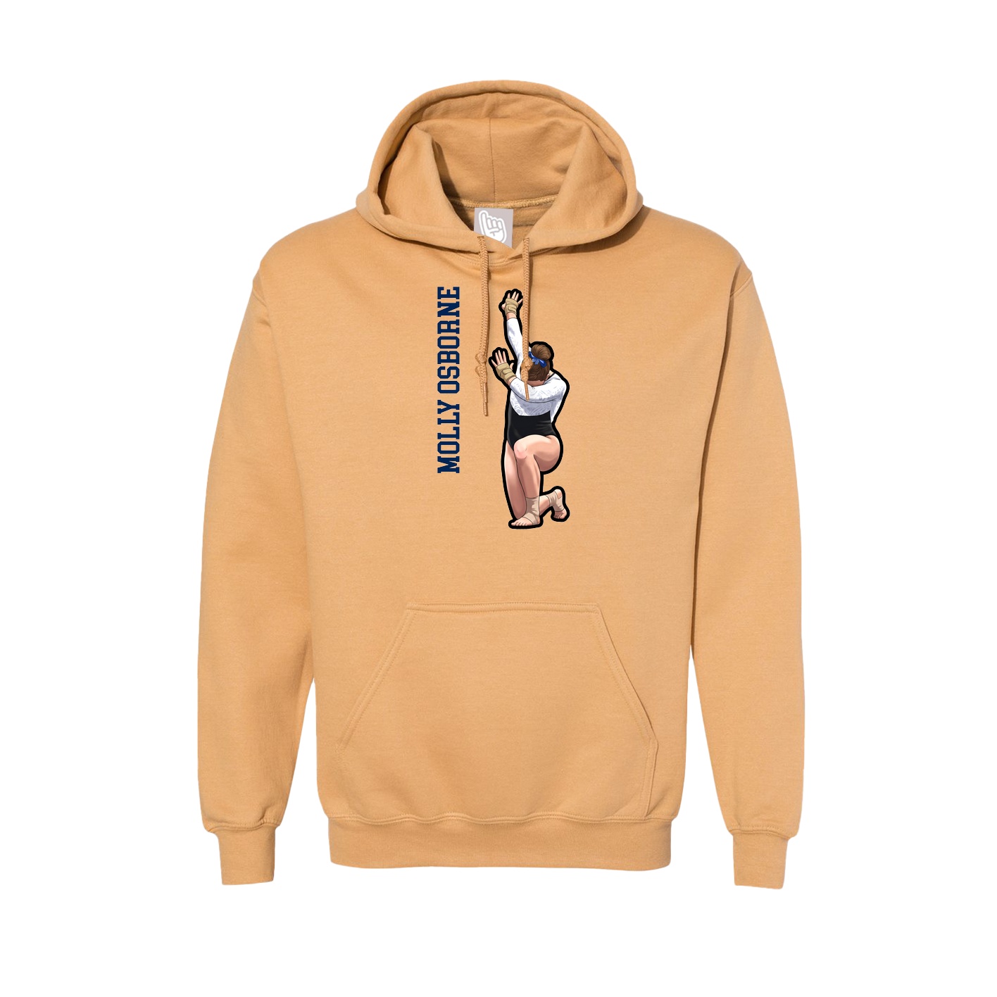 Hoodie — Name Vertical in Vegas Gold