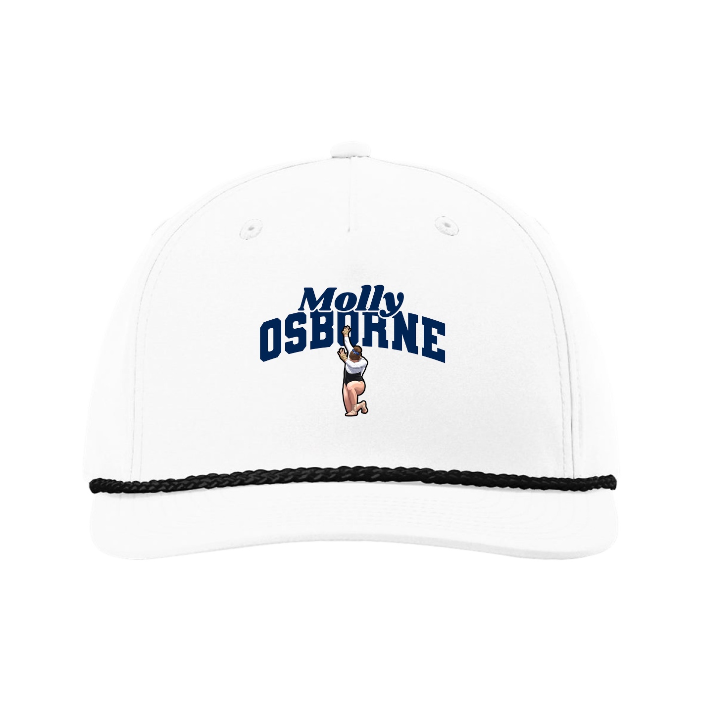 Five-Panel Classic Rope Cap — Signature Arch in White