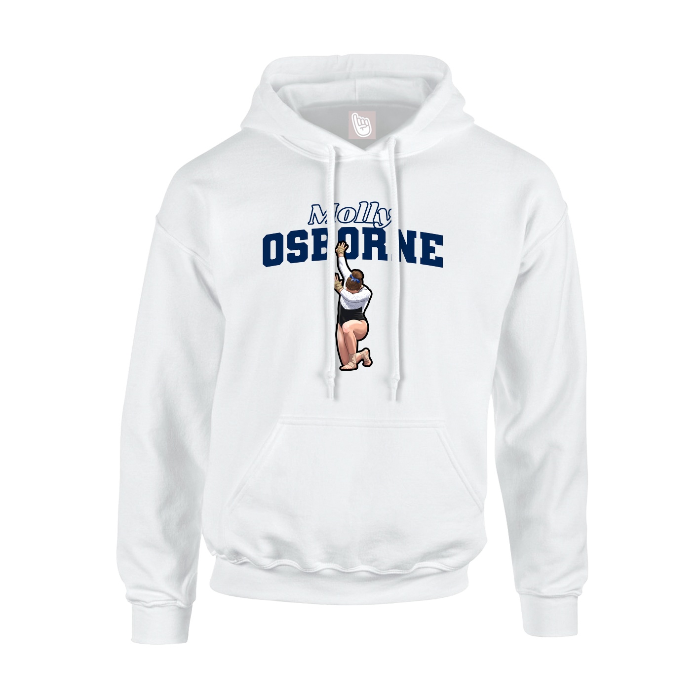 Youth Hoodie — Name Arch in White