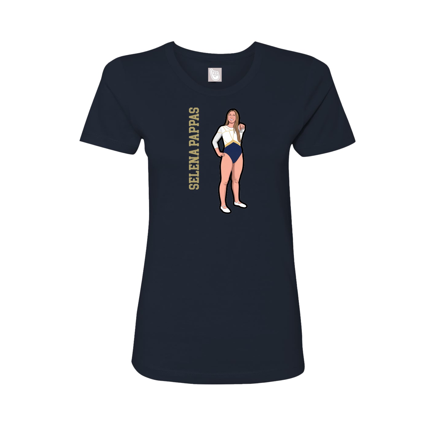 Womens Tee — Name Vertical in Navy