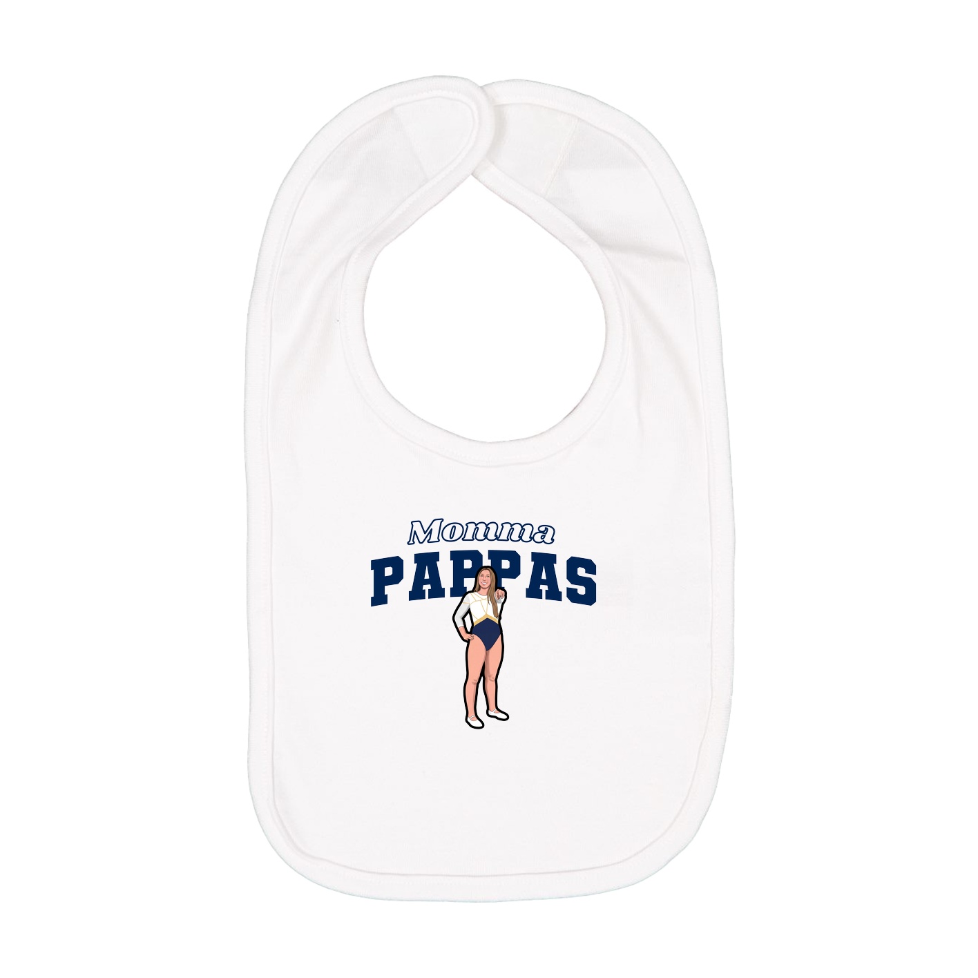 Infant Bib — Mothers Day Block in White
