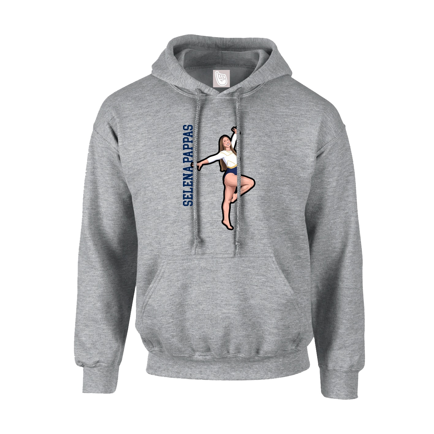 Youth Hoodie — Name Vertical in Grey
