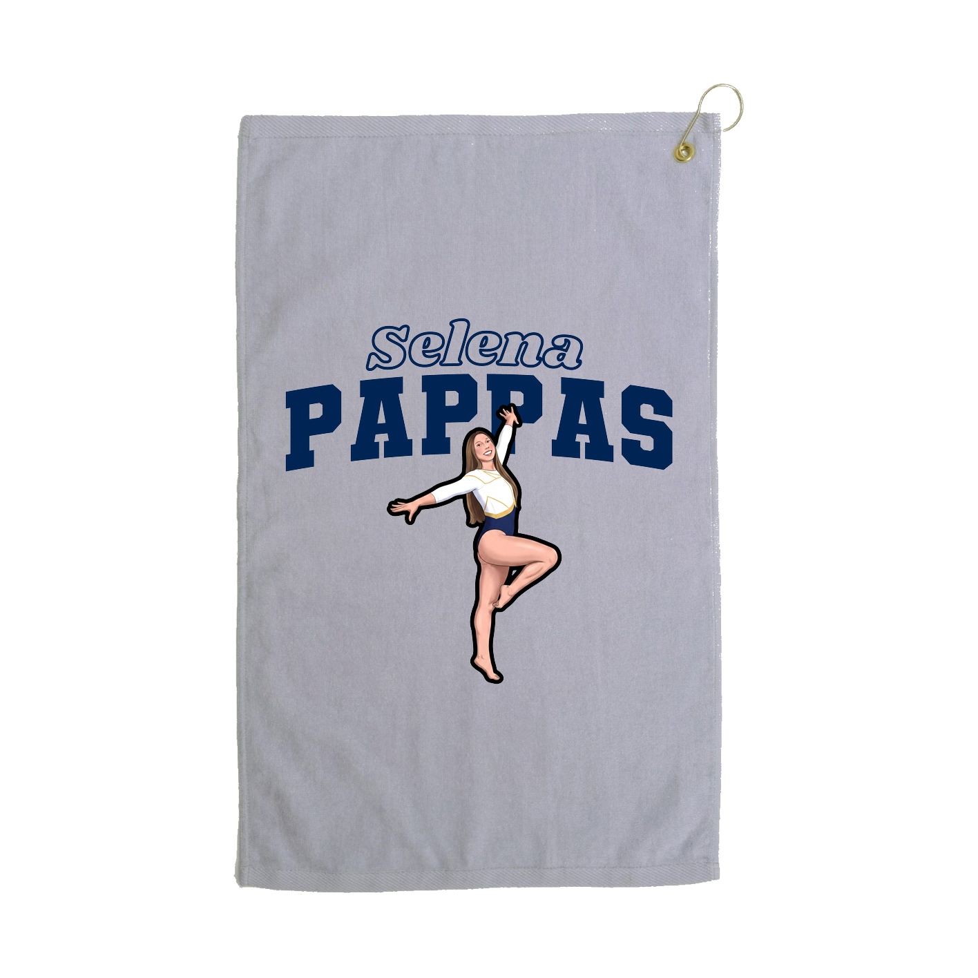 Golf Towel — Name Arch in Grey
