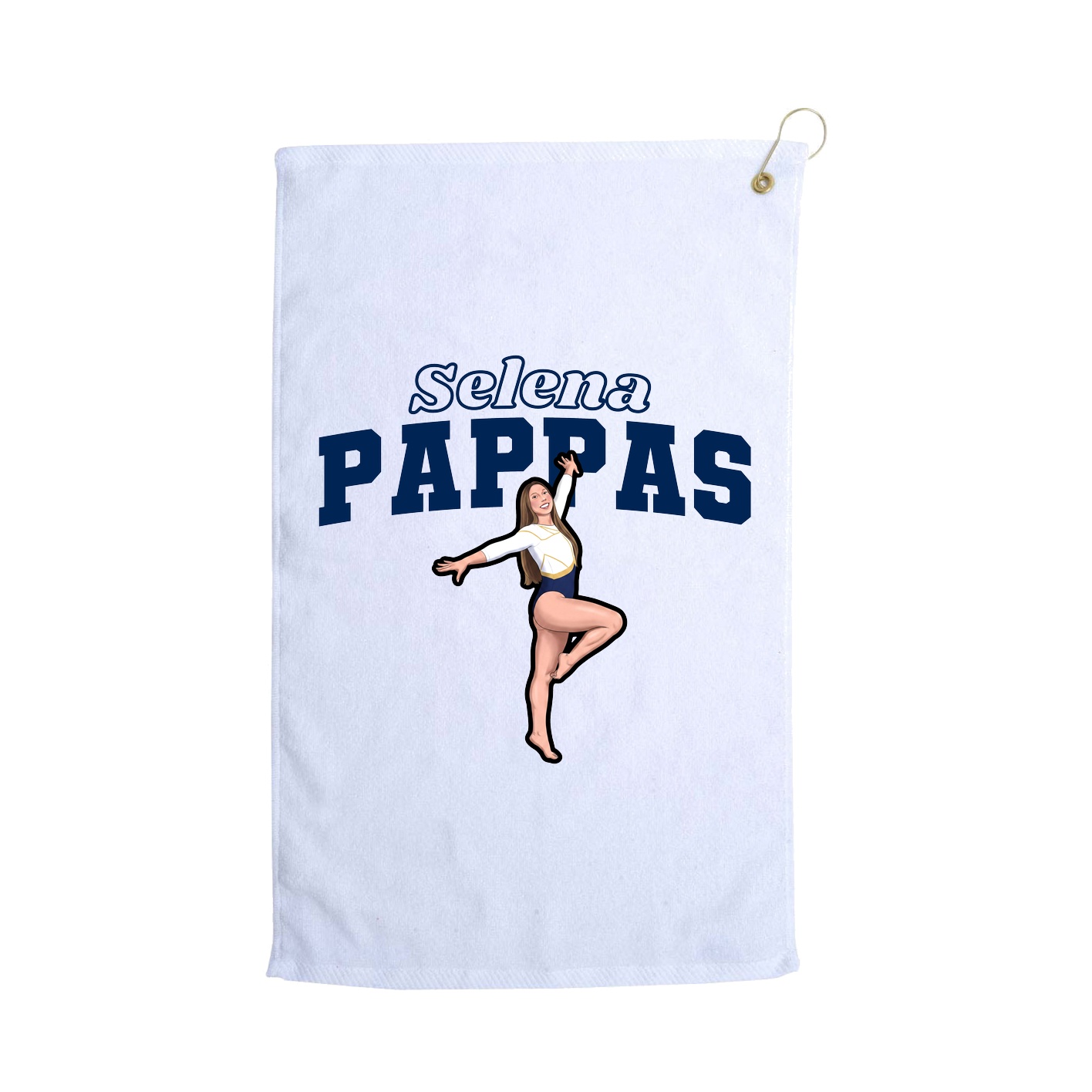 Golf Towel — Name Arch in White