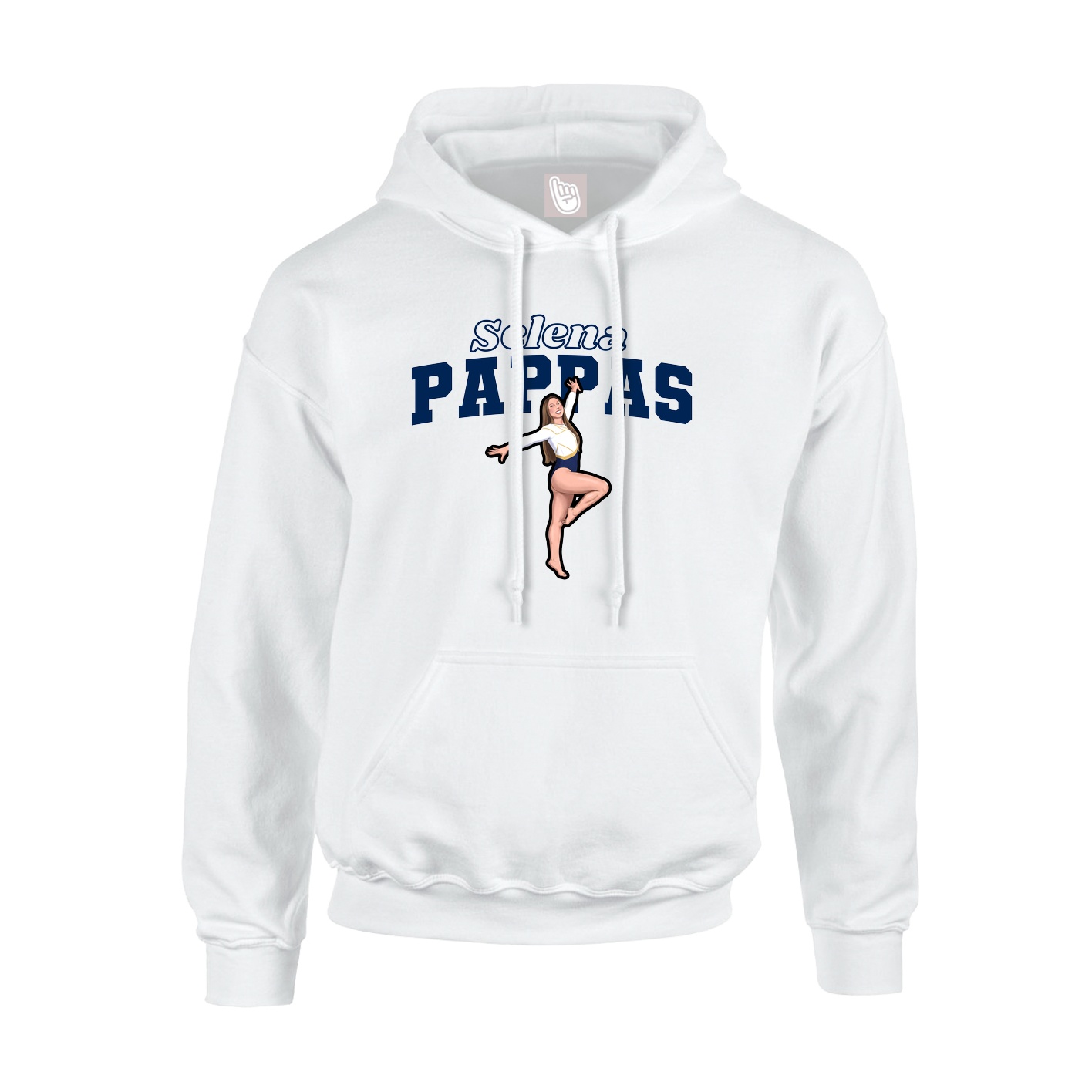 Youth Hoodie — Name Arch in White