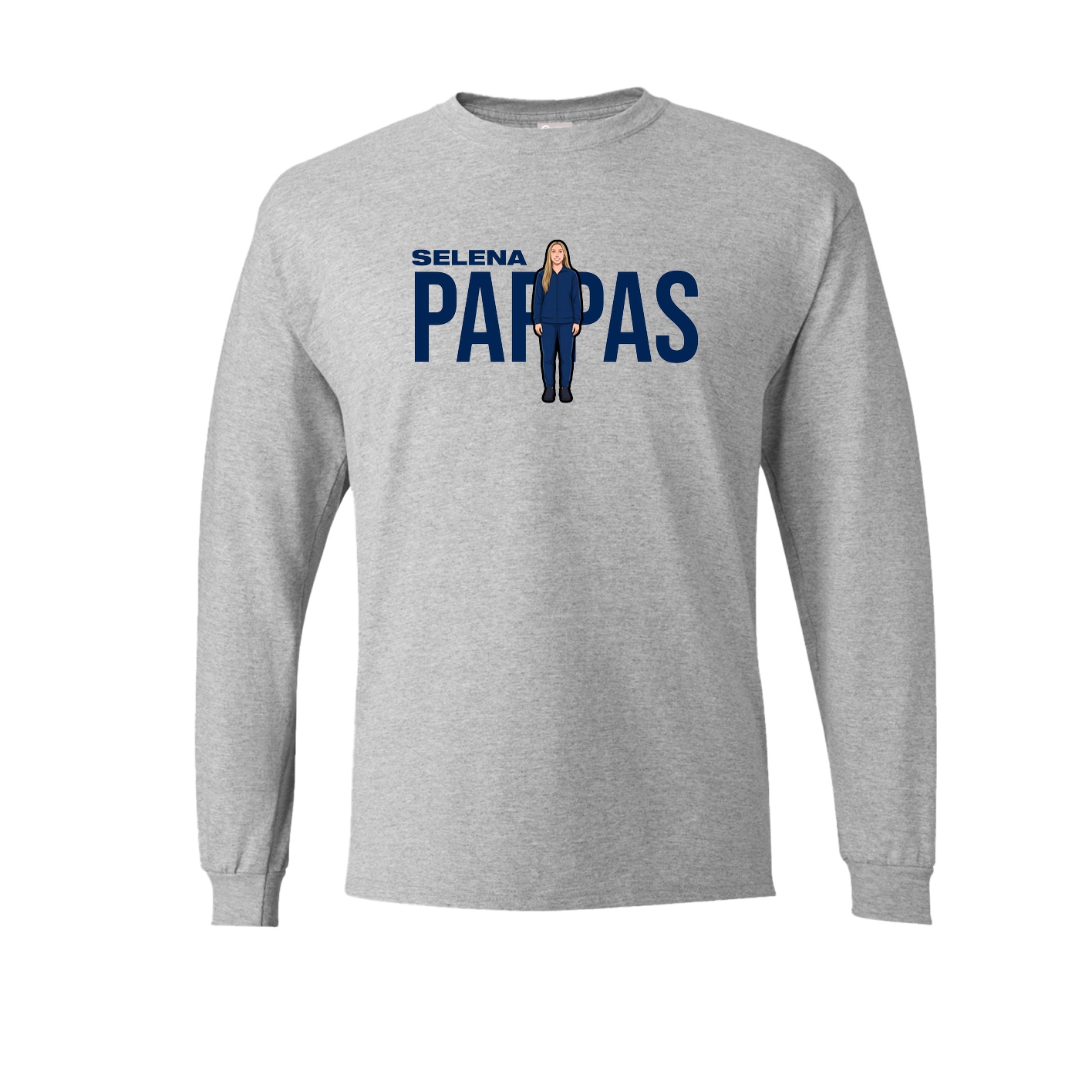 Long Sleeve Tee — Player Name in Grey