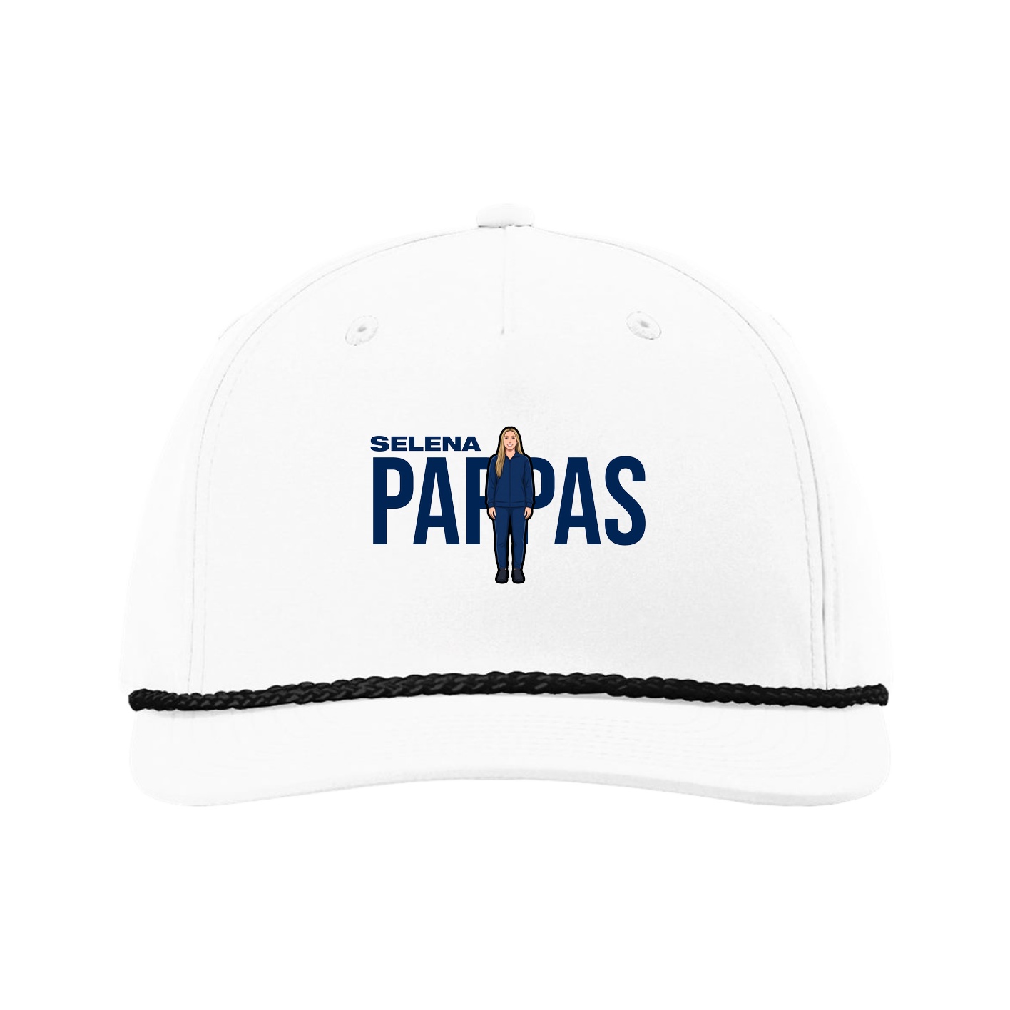 Five-Panel Classic Rope Cap — Player Name in White