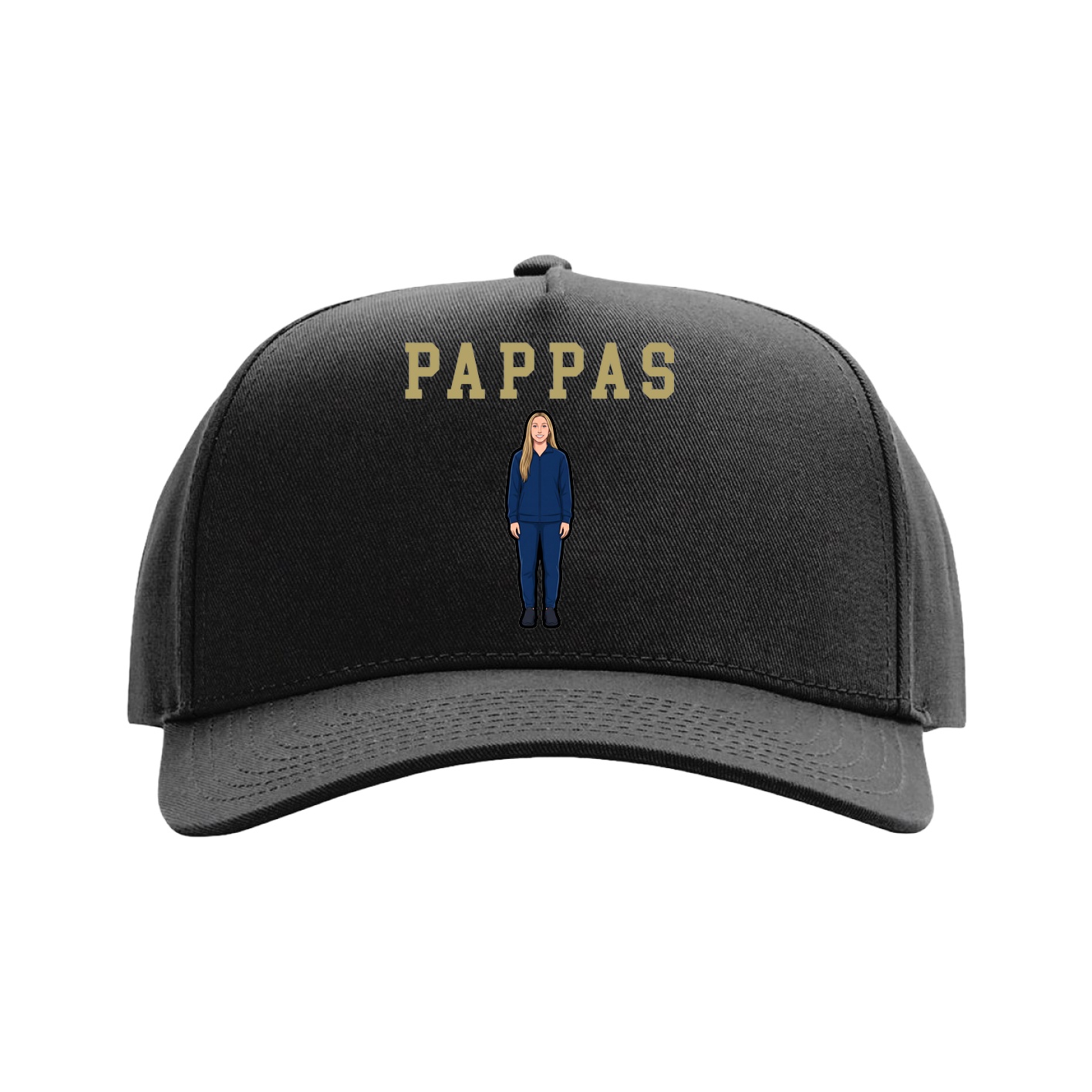 Full Fabric Five-Panel Champ Cap — Shirsey in Black