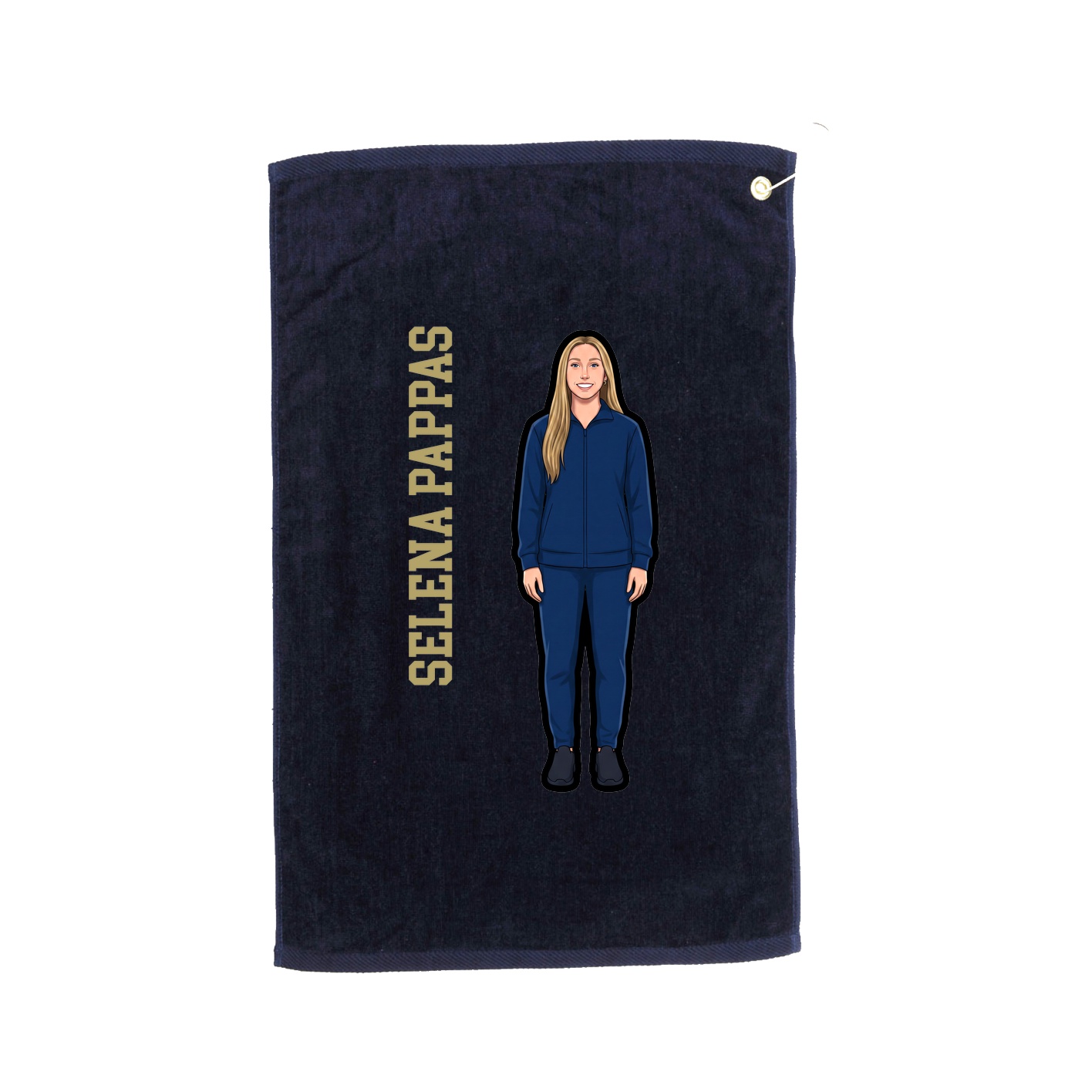 Golf Towel — Name Vertical in Navy