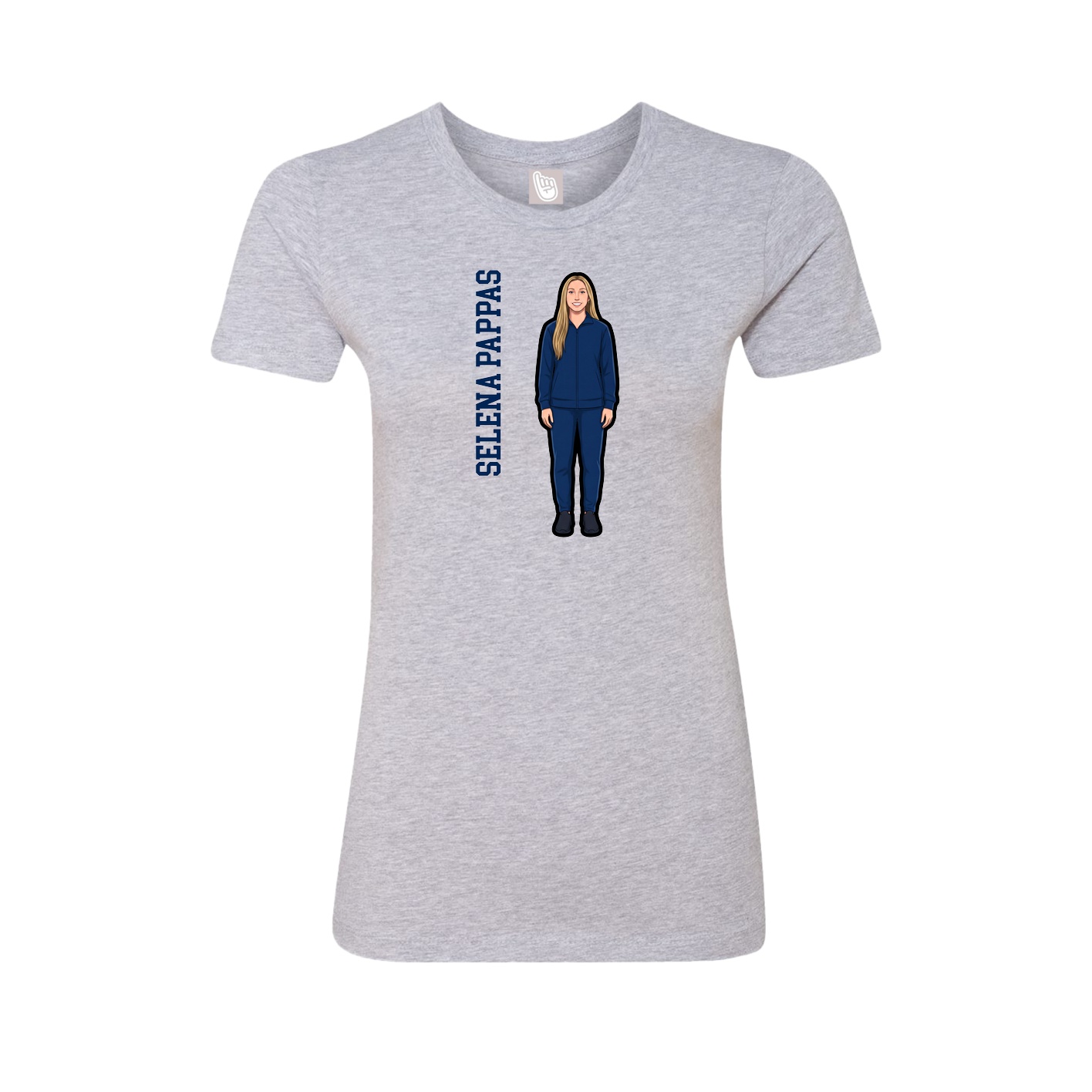 Womens Tee — Name Vertical in Grey