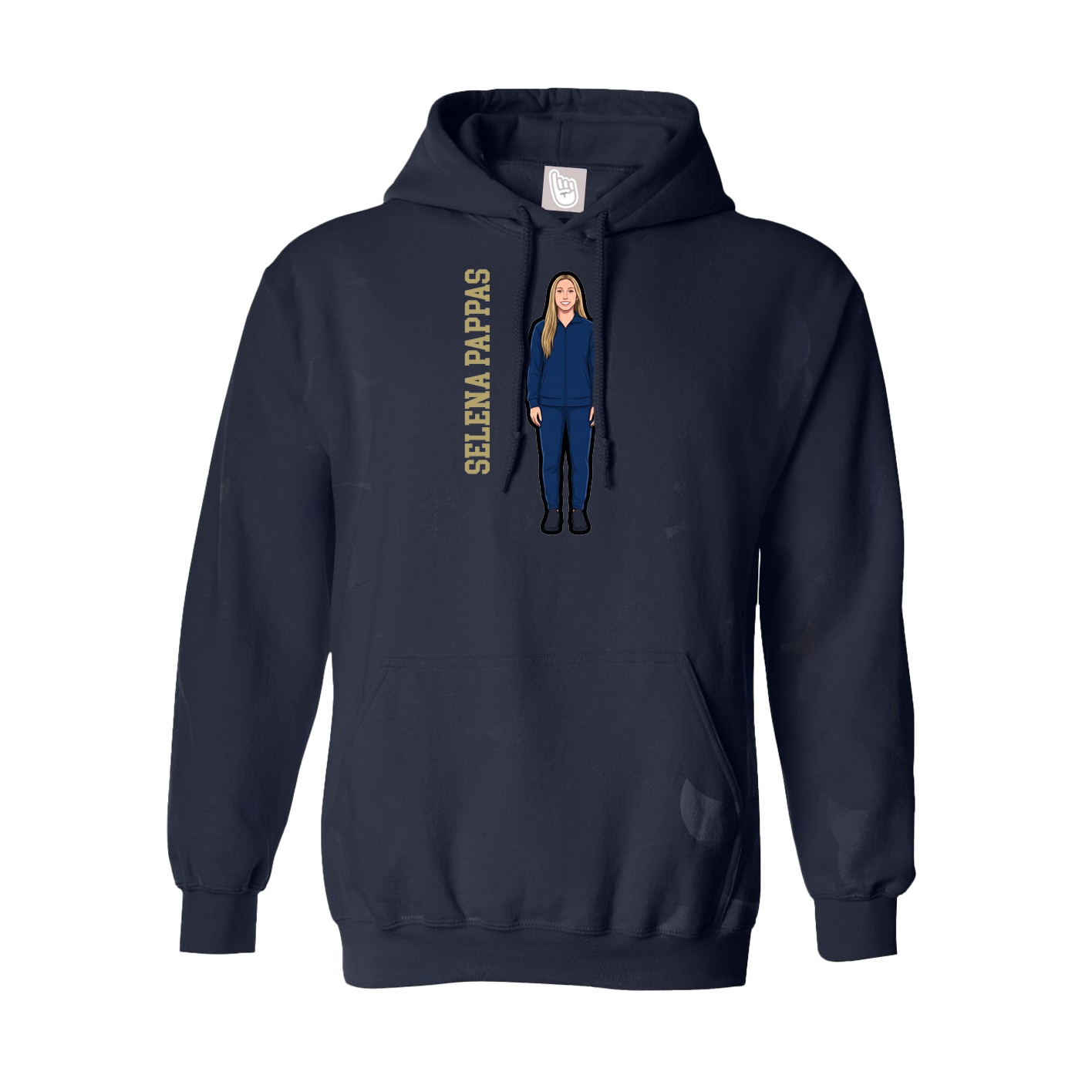 Youth Hoodie — Name Vertical in Navy