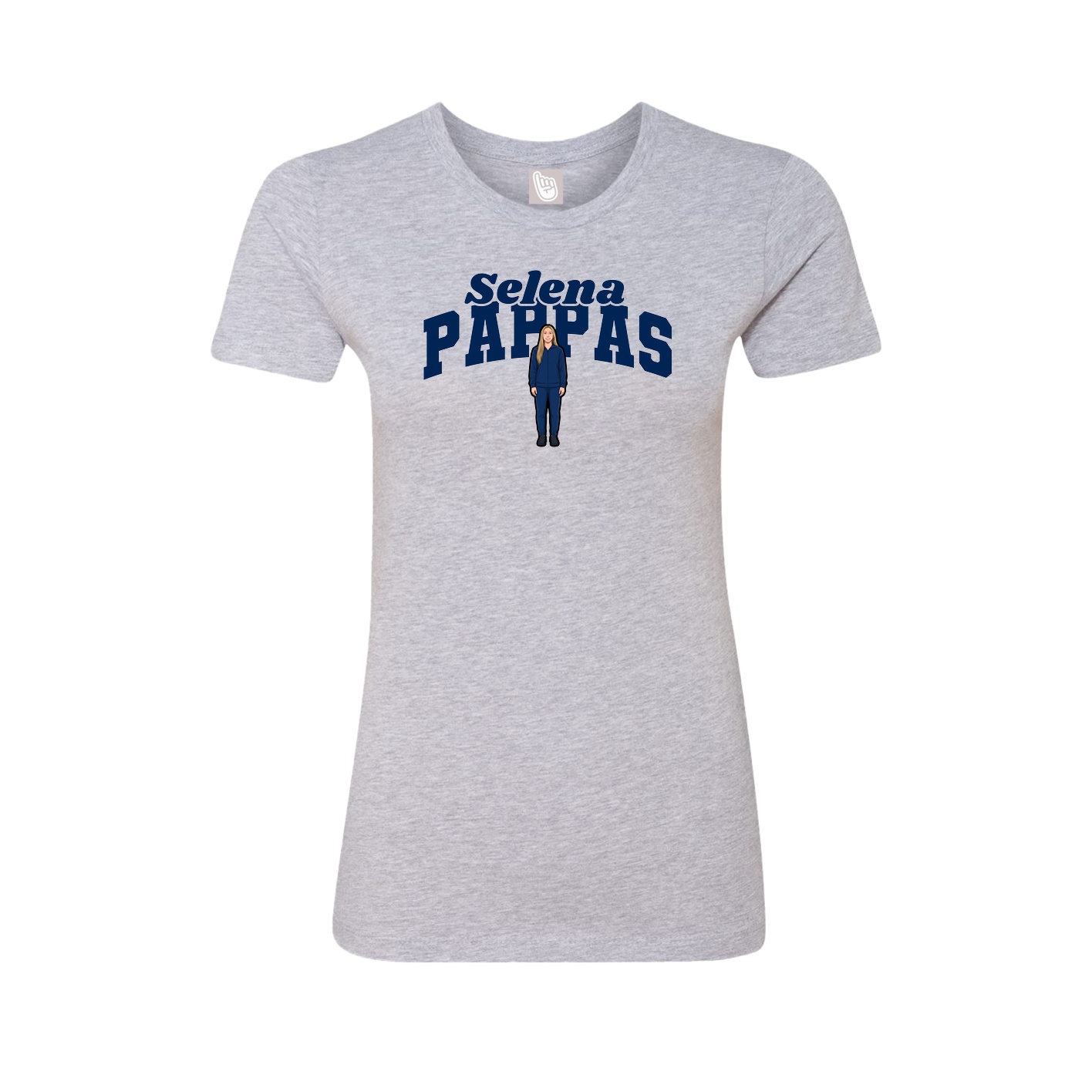 Fitted Women's Tee — Signature Arch in Grey
