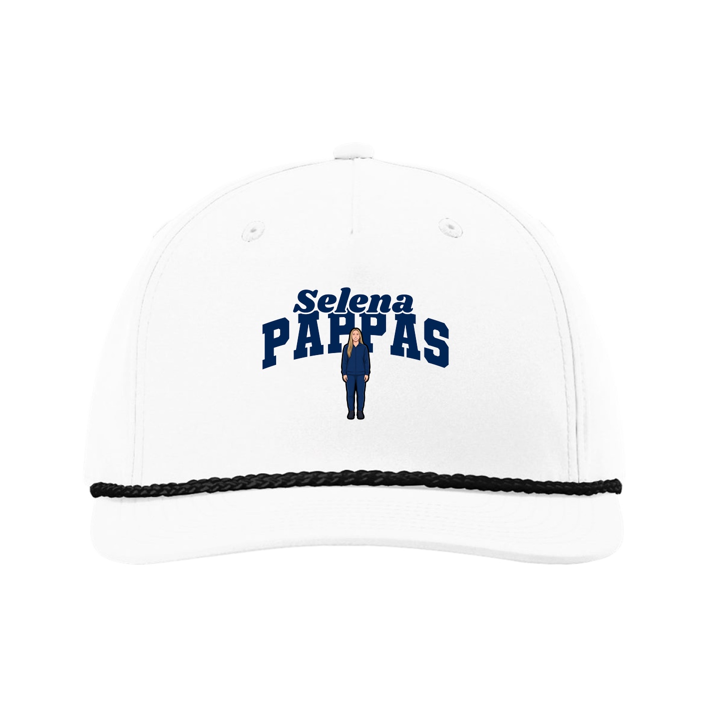 Five-Panel Classic Rope Cap — Signature Arch in White