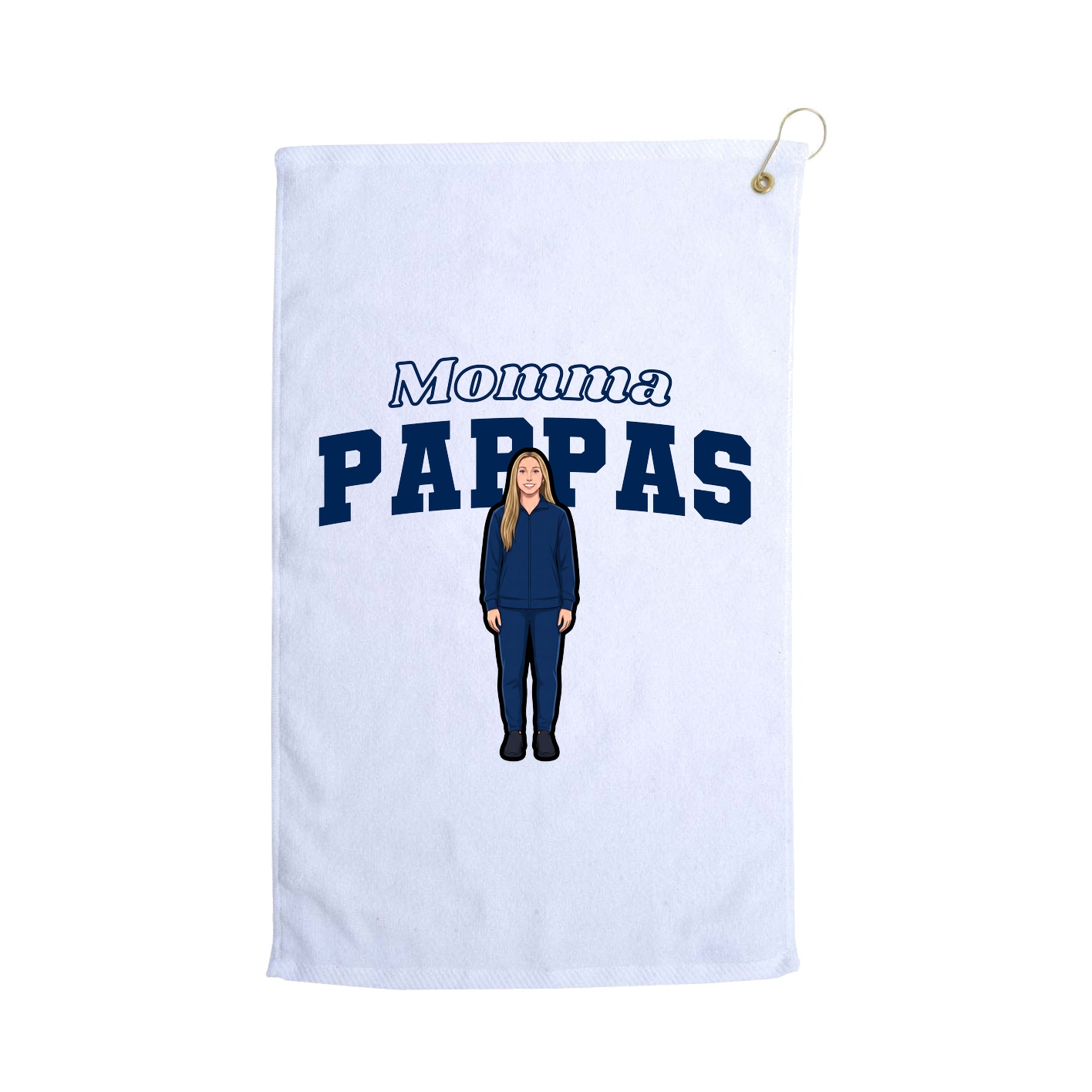 Golf Towel — Mothers Day Block in White